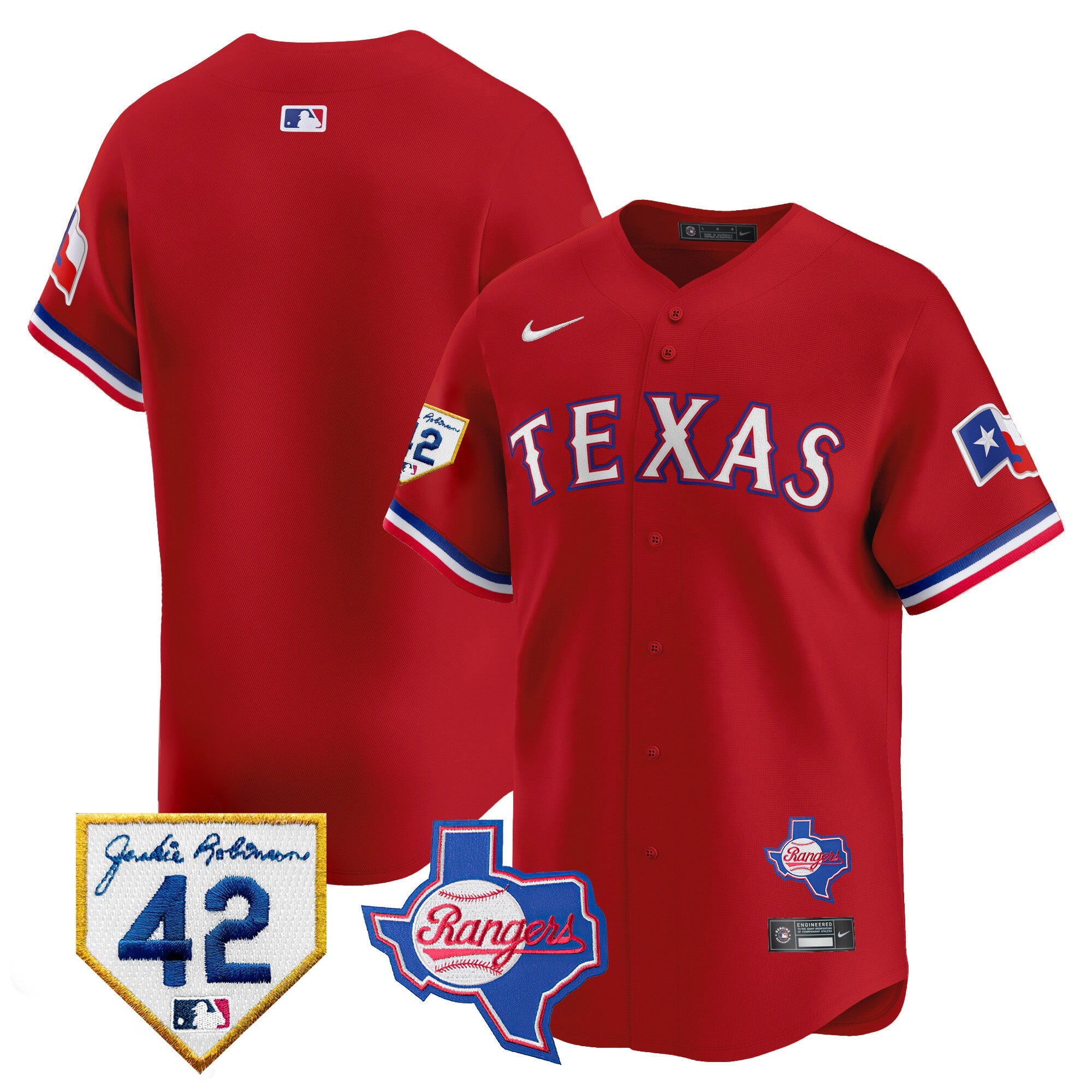Men’s Texas 2024 Jackie Robinson Patch Vapor Premier Limited Jersey