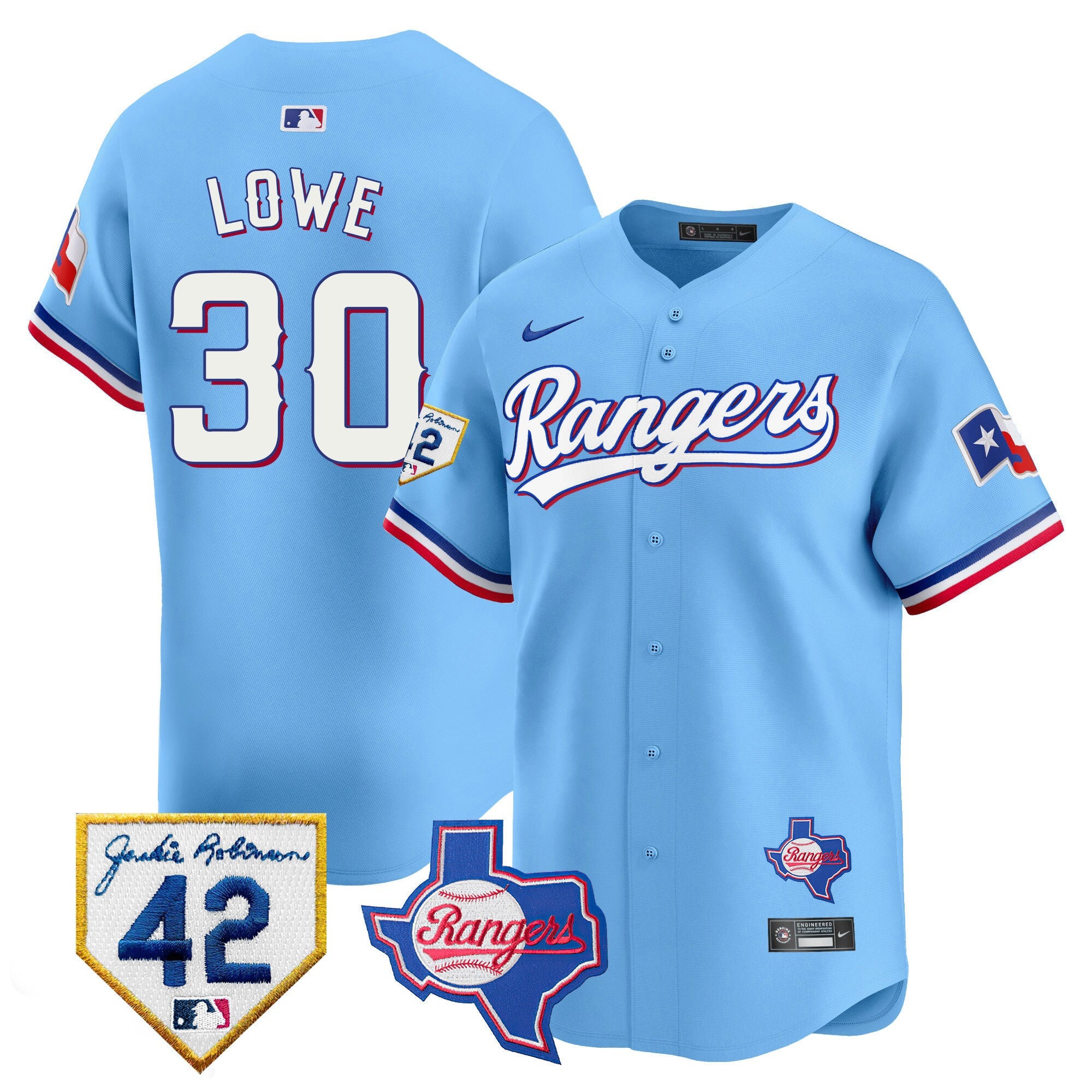 Men’s Texas 2024 Jackie Robinson Patch Vapor Premier Limited Jersey
