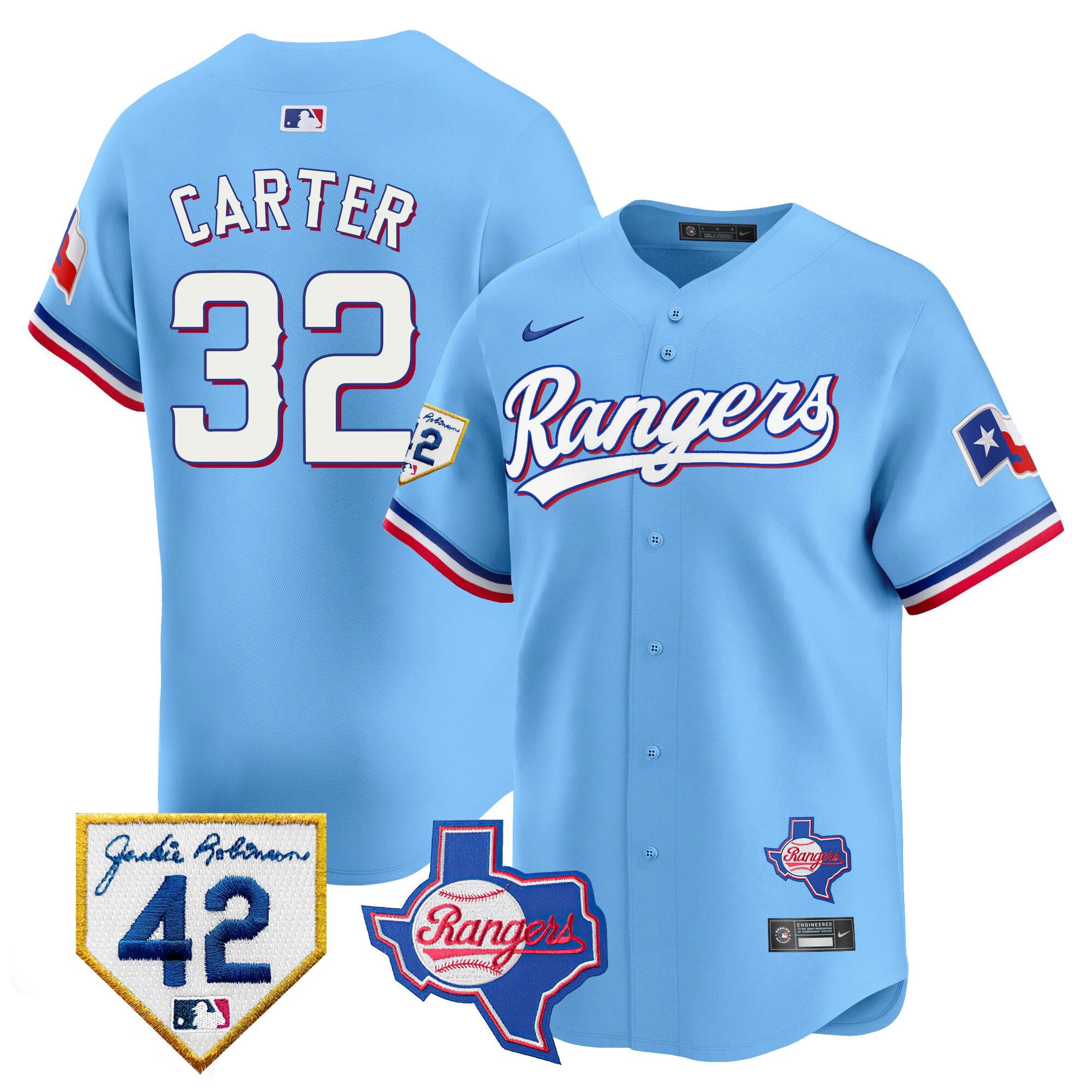 Men’s Texas 2024 Jackie Robinson Patch Vapor Premier Limited Jersey