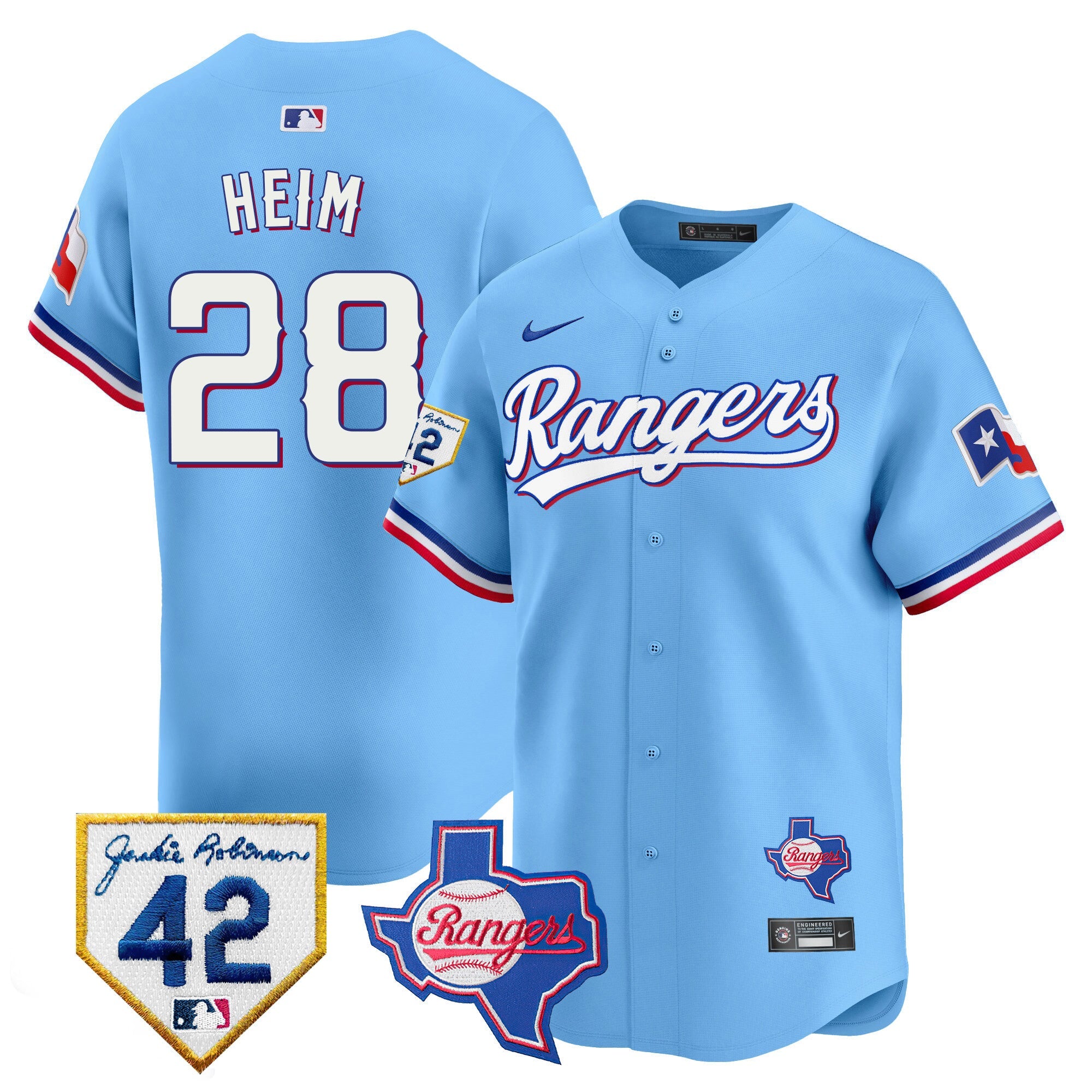 Men’s Texas 2024 Jackie Robinson Patch Vapor Premier Limited Jersey