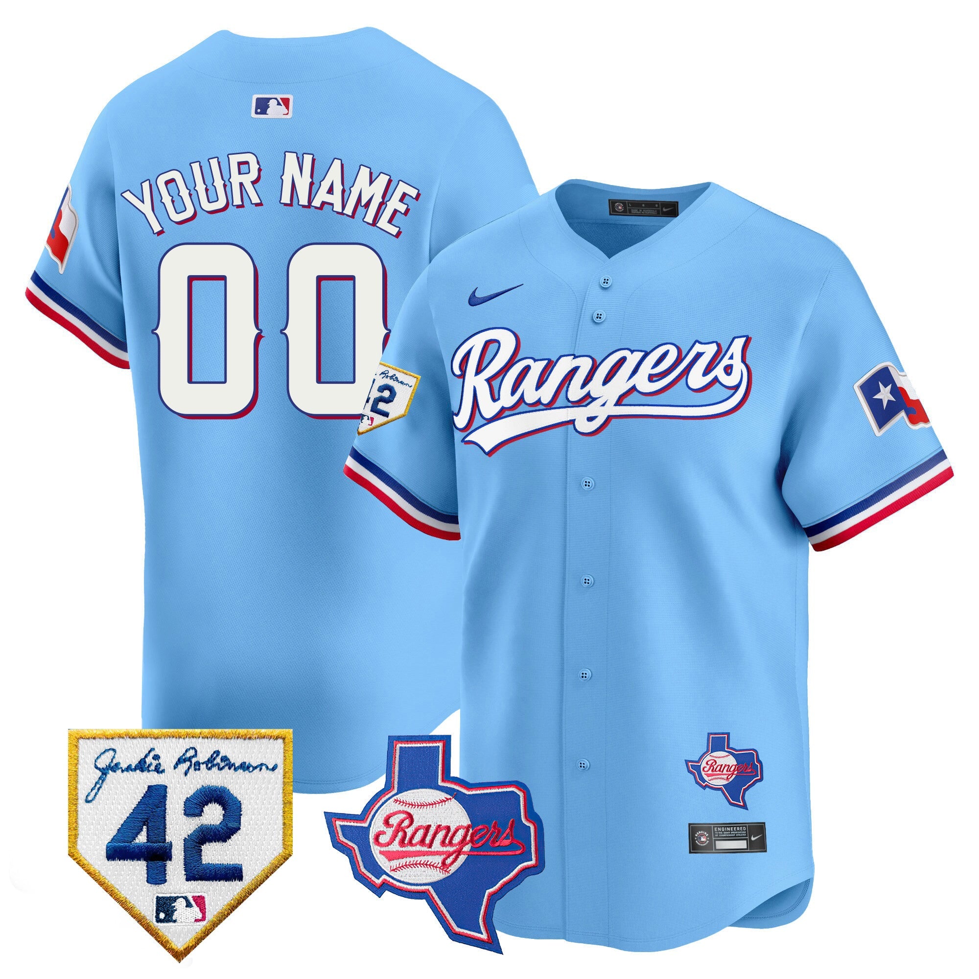 Texas 2024 Jackie Robinson Patch Vapor Premier Limited Custom Jersey