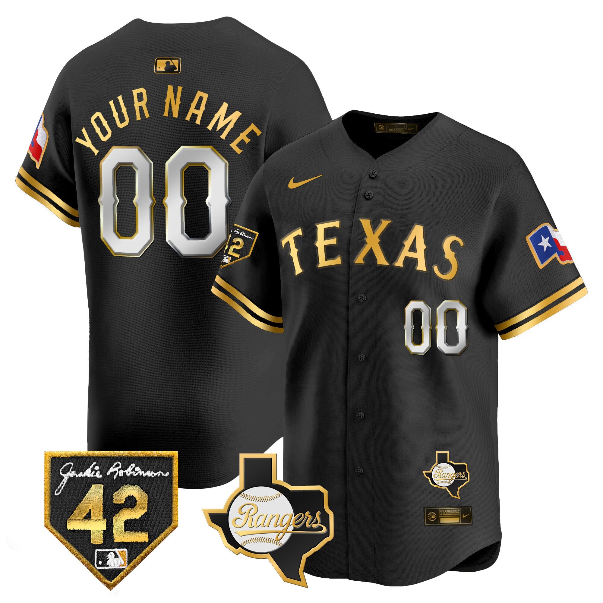 Texas 2024 Jackie Robinson Patch Vapor Premier Limited Custom Jersey