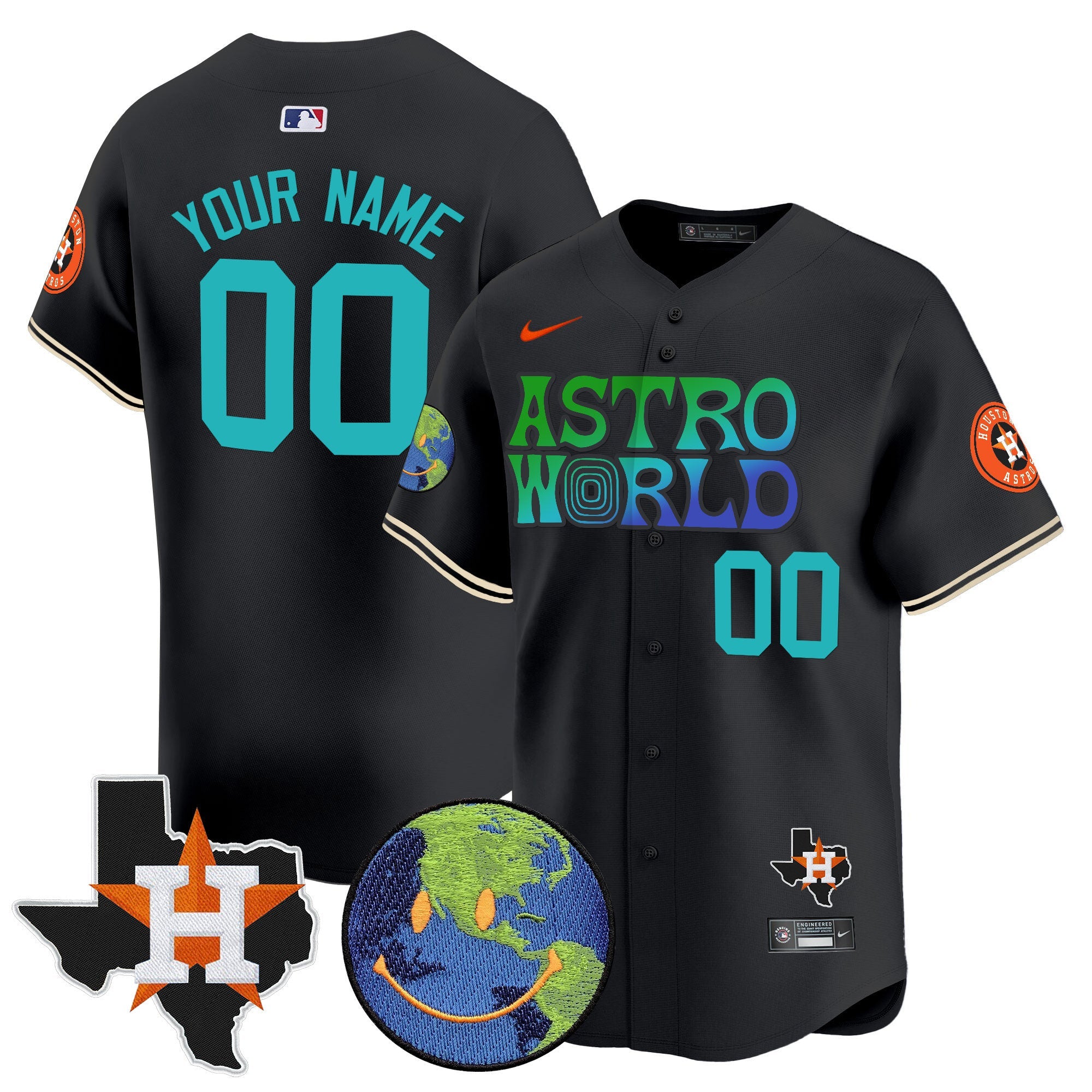 Houston Cactus Jack Astro World Vapor Premier Limited Custom Jersey
