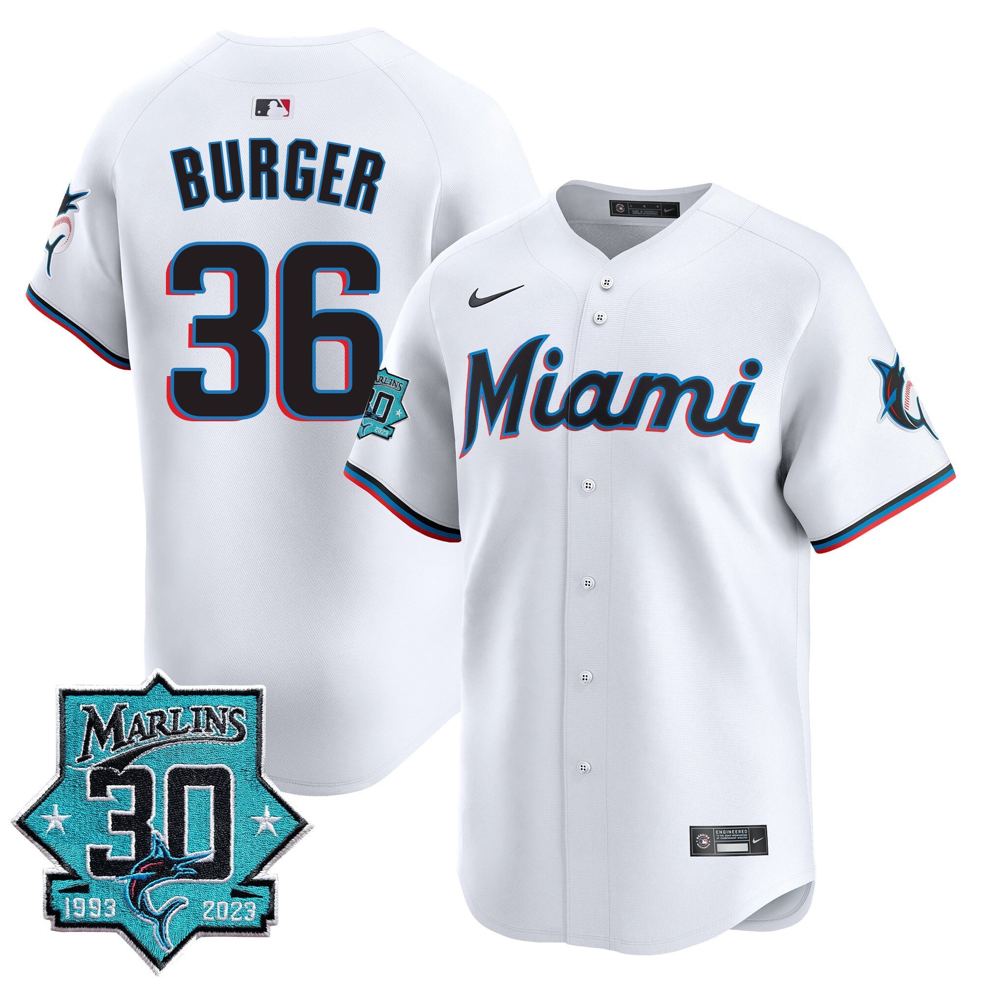 Men’s Miami 30 Seasons Anniversary Patch Vapor Premier Limited Jersey