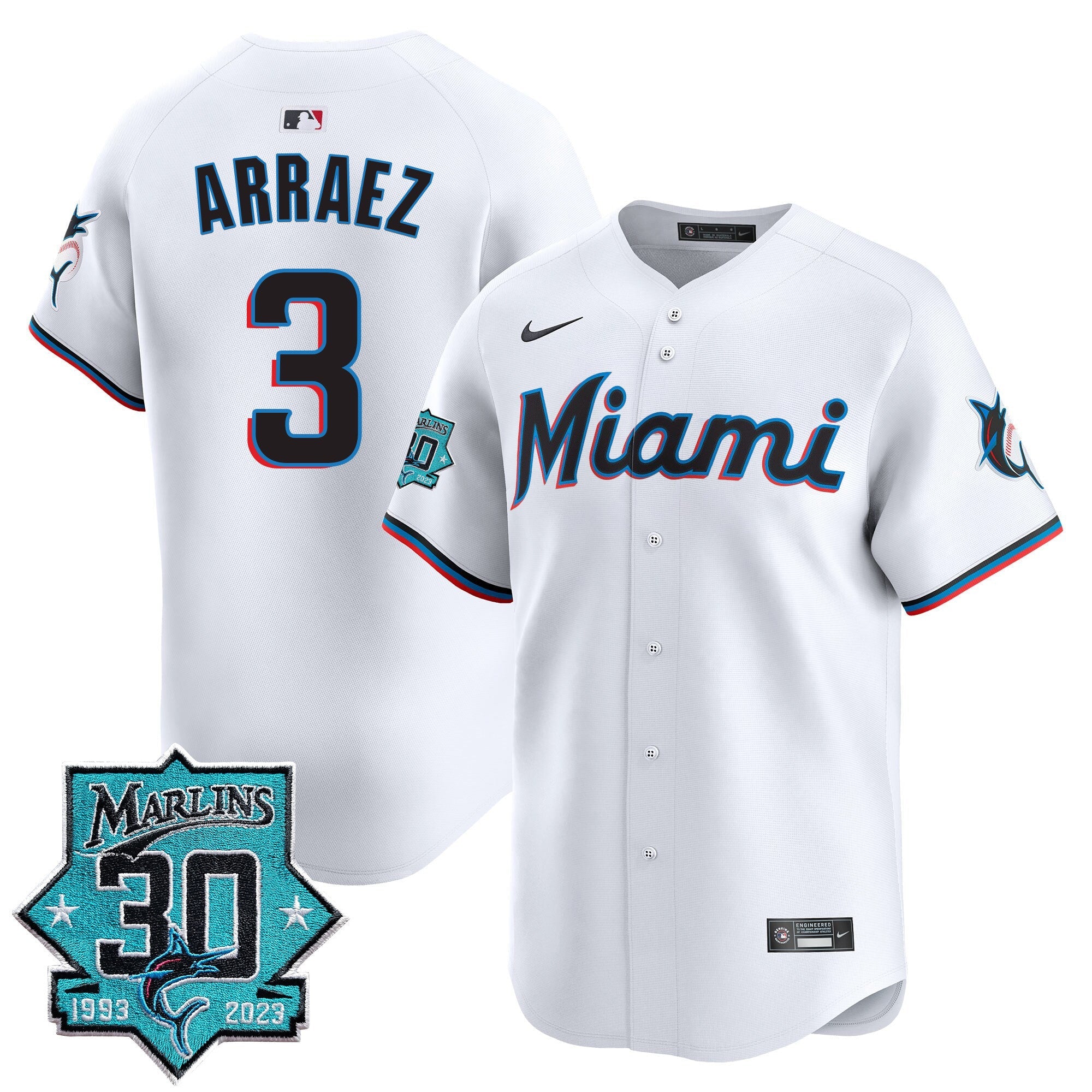 Men’s Miami 30 Seasons Anniversary Patch Vapor Premier Limited Jersey