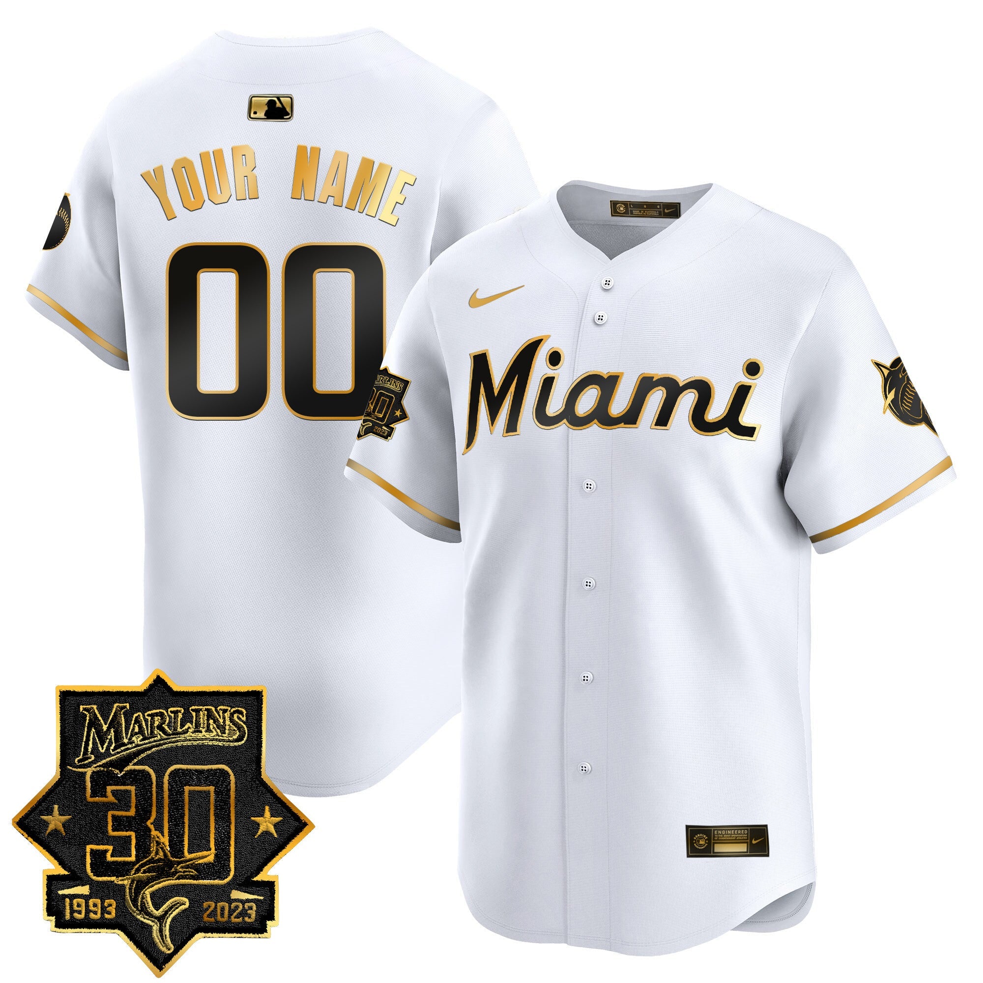 Miami 30 Seasons Anniversary Patch Vapor Premier Limited Custom Jersey