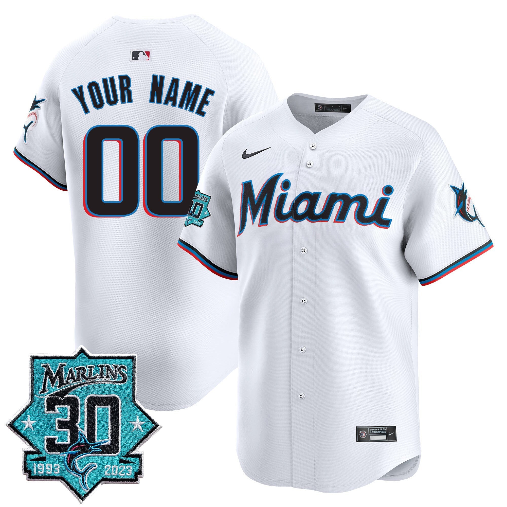 Miami 30 Seasons Anniversary Patch Vapor Premier Limited Custom Jersey