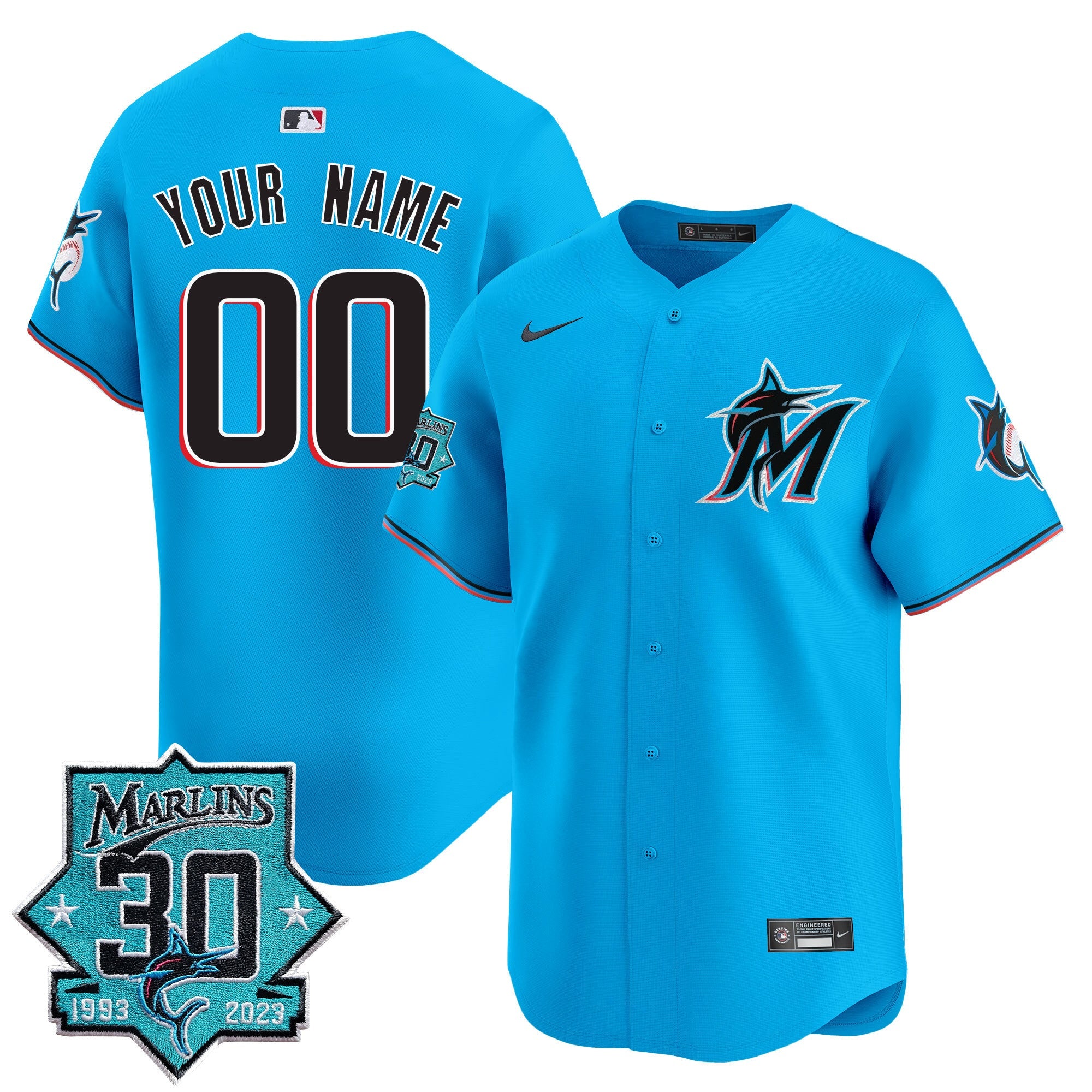 Miami 30 Seasons Anniversary Patch Vapor Premier Limited Custom Jersey