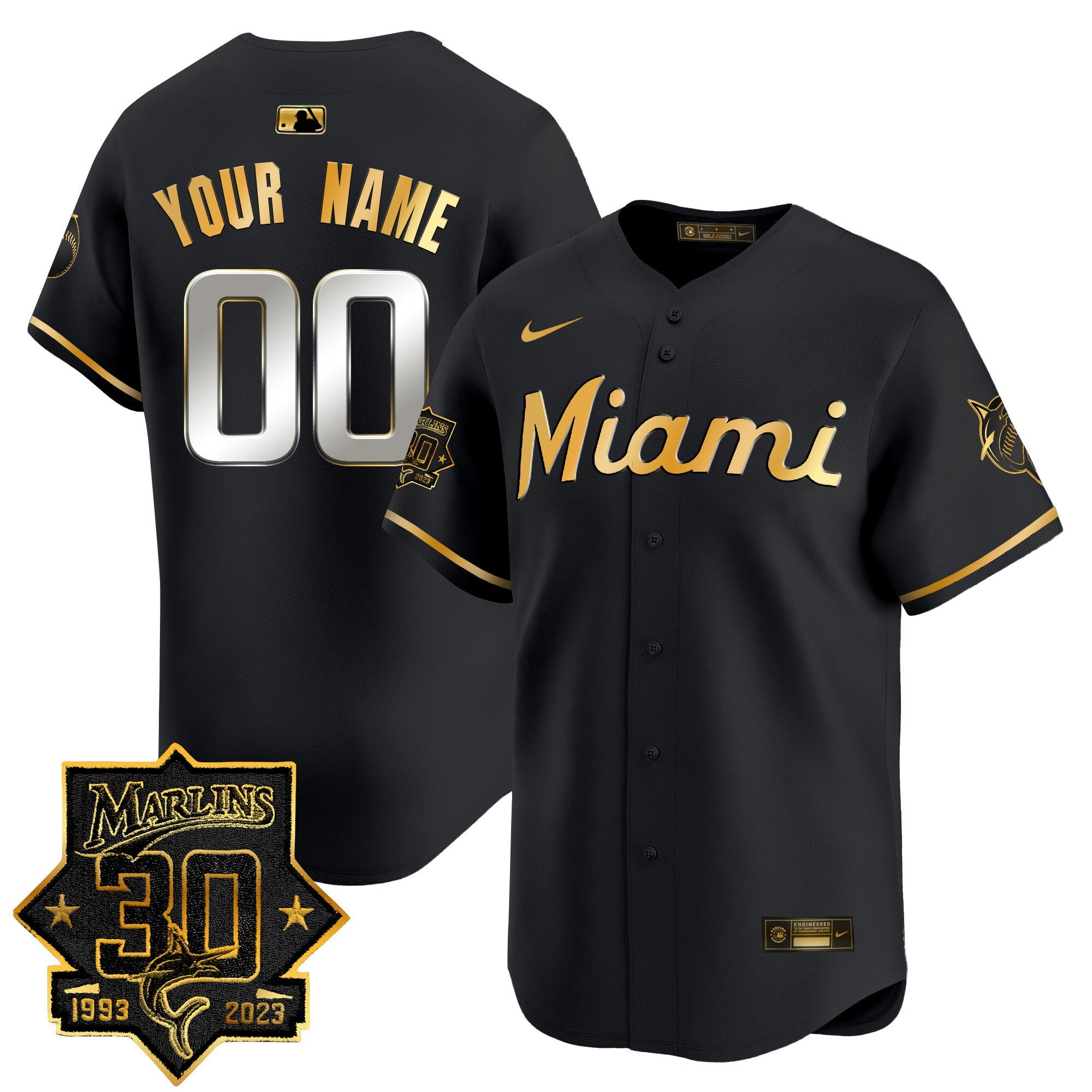 Miami 30 Seasons Anniversary Patch Vapor Premier Limited Custom Jersey