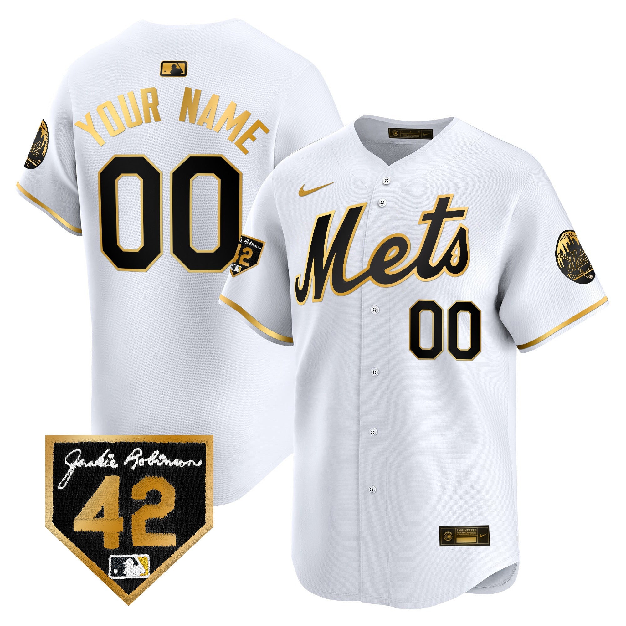New York 2024 Jackie Robinson Patch Vapor Premier Limited Custom Jersey