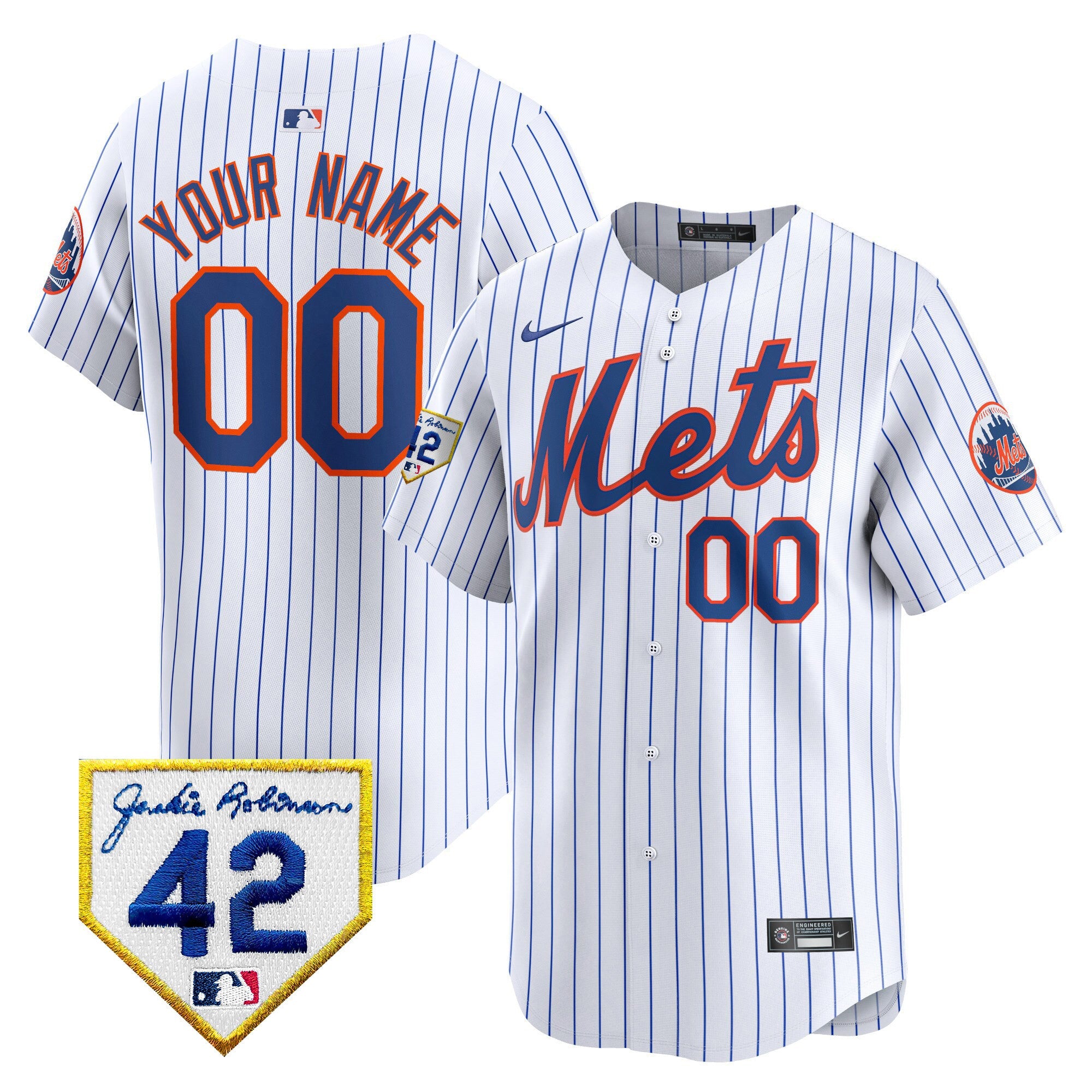 New York 2024 Jackie Robinson Patch Vapor Premier Limited Custom Jersey