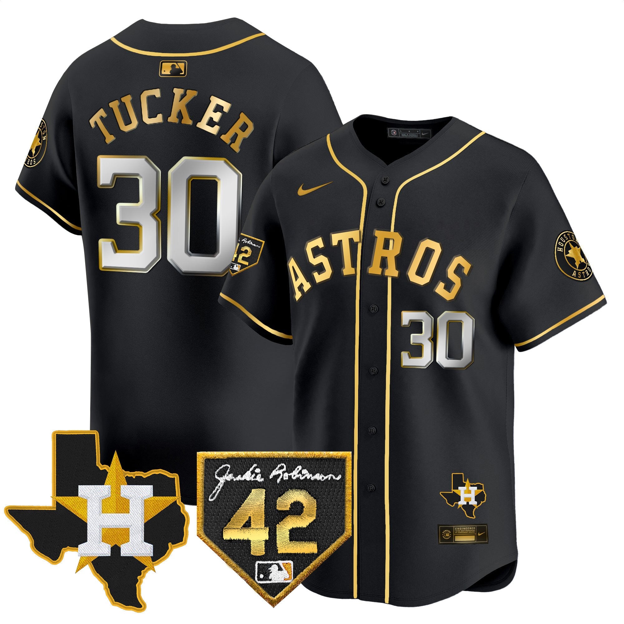 Men’s Houston 2024 Robinson & Texas Patch Vapor Premier Limited Jersey