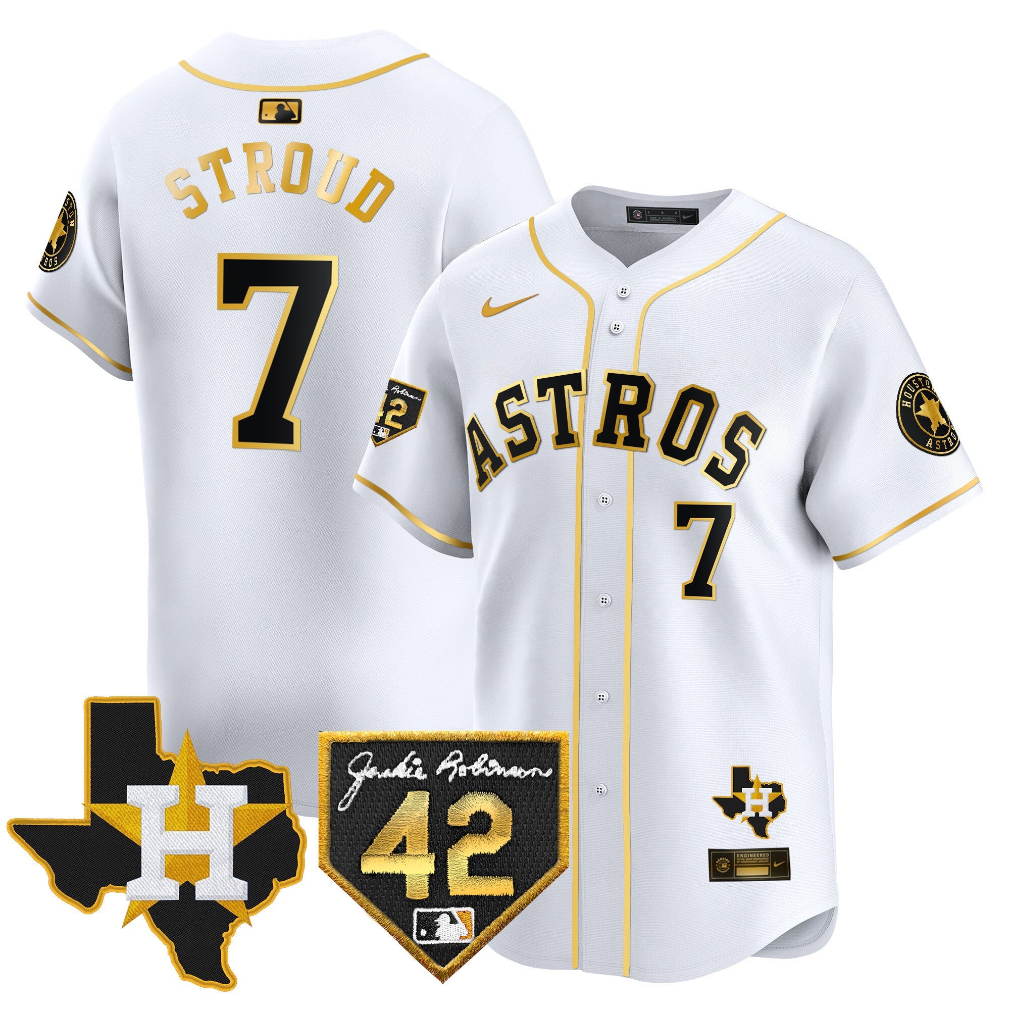 Men’s Houston 2024 Robinson & Texas Patch Vapor Premier Limited Jersey