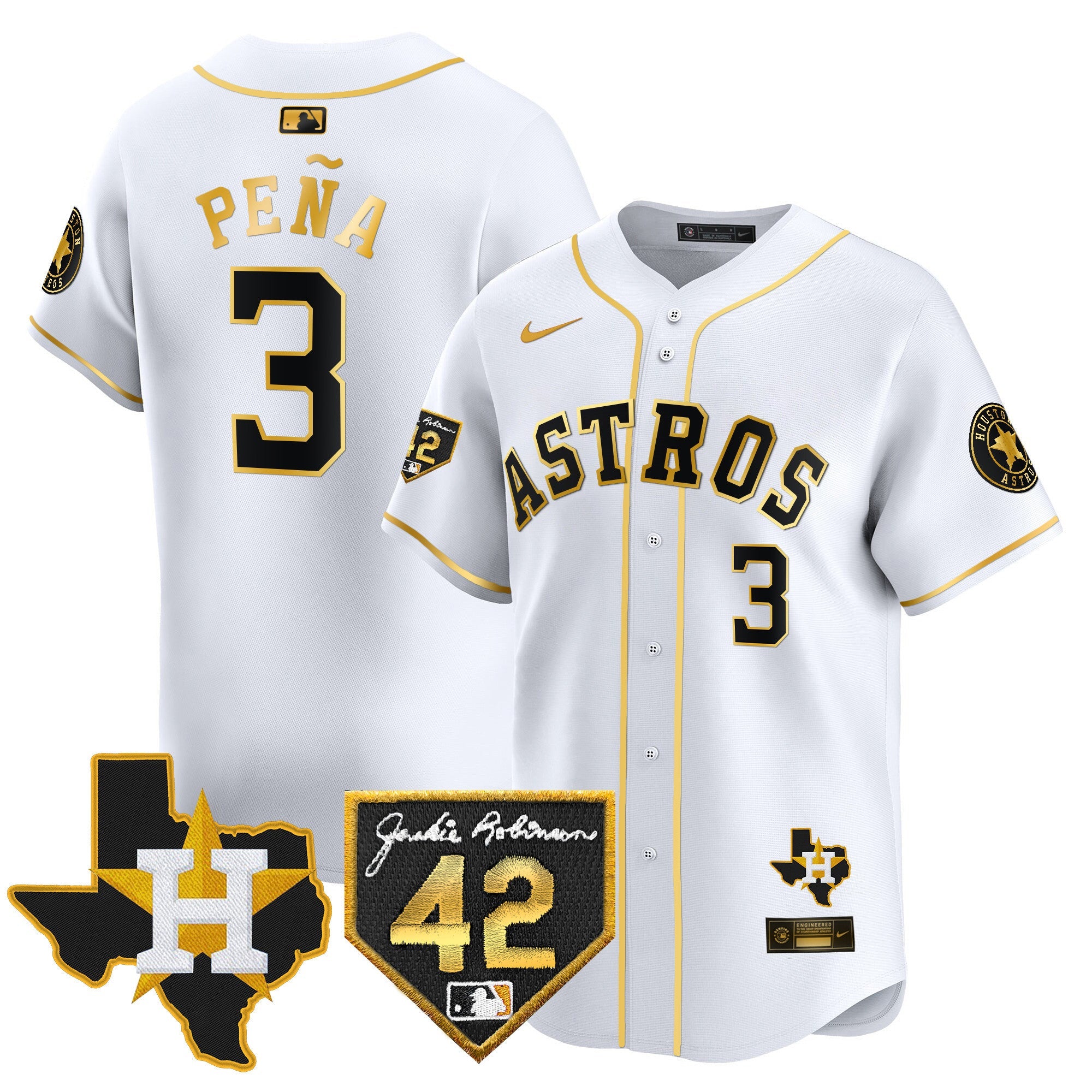Men’s Houston 2024 Robinson & Texas Patch Vapor Premier Limited Jersey