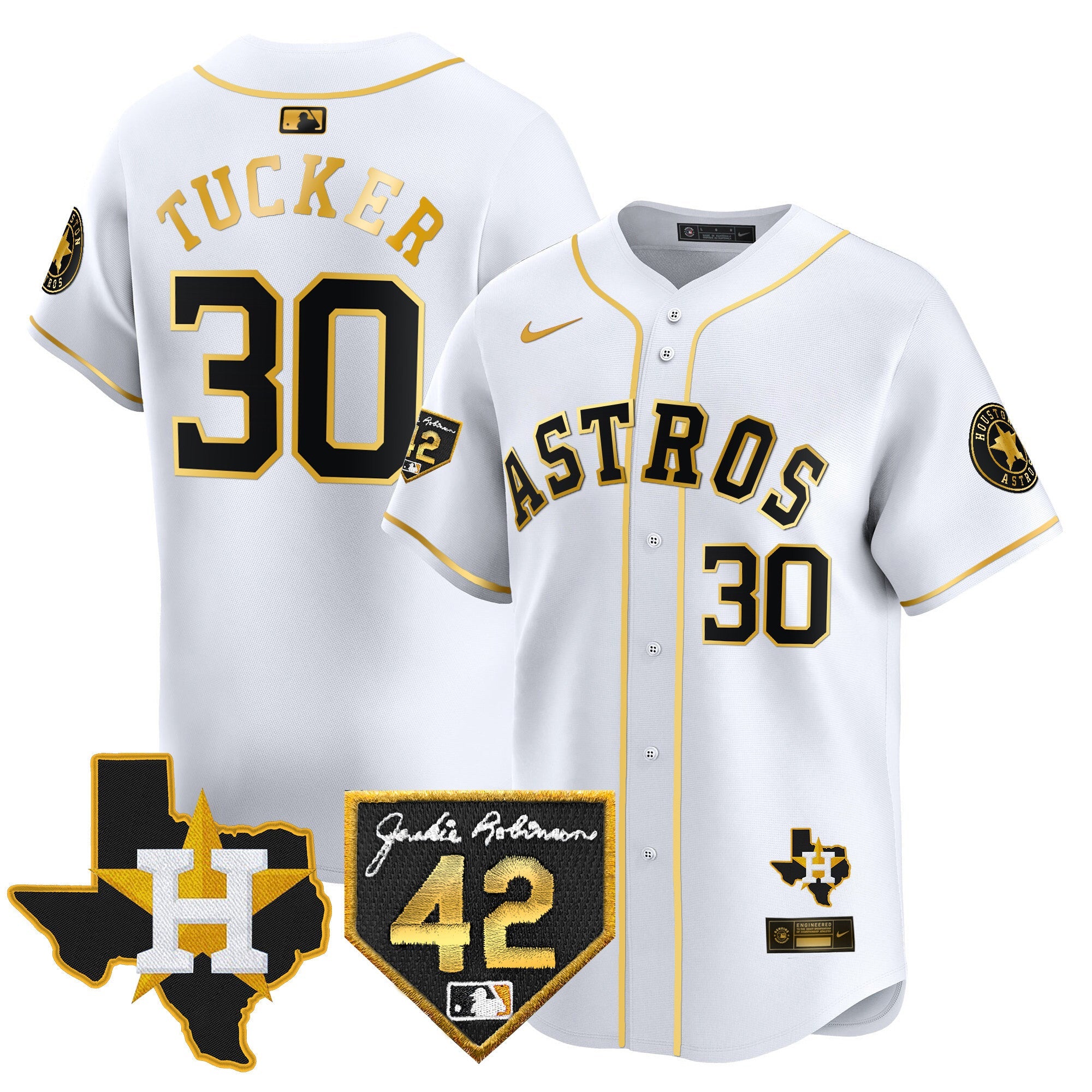 Men’s Houston 2024 Robinson & Texas Patch Vapor Premier Limited Jersey