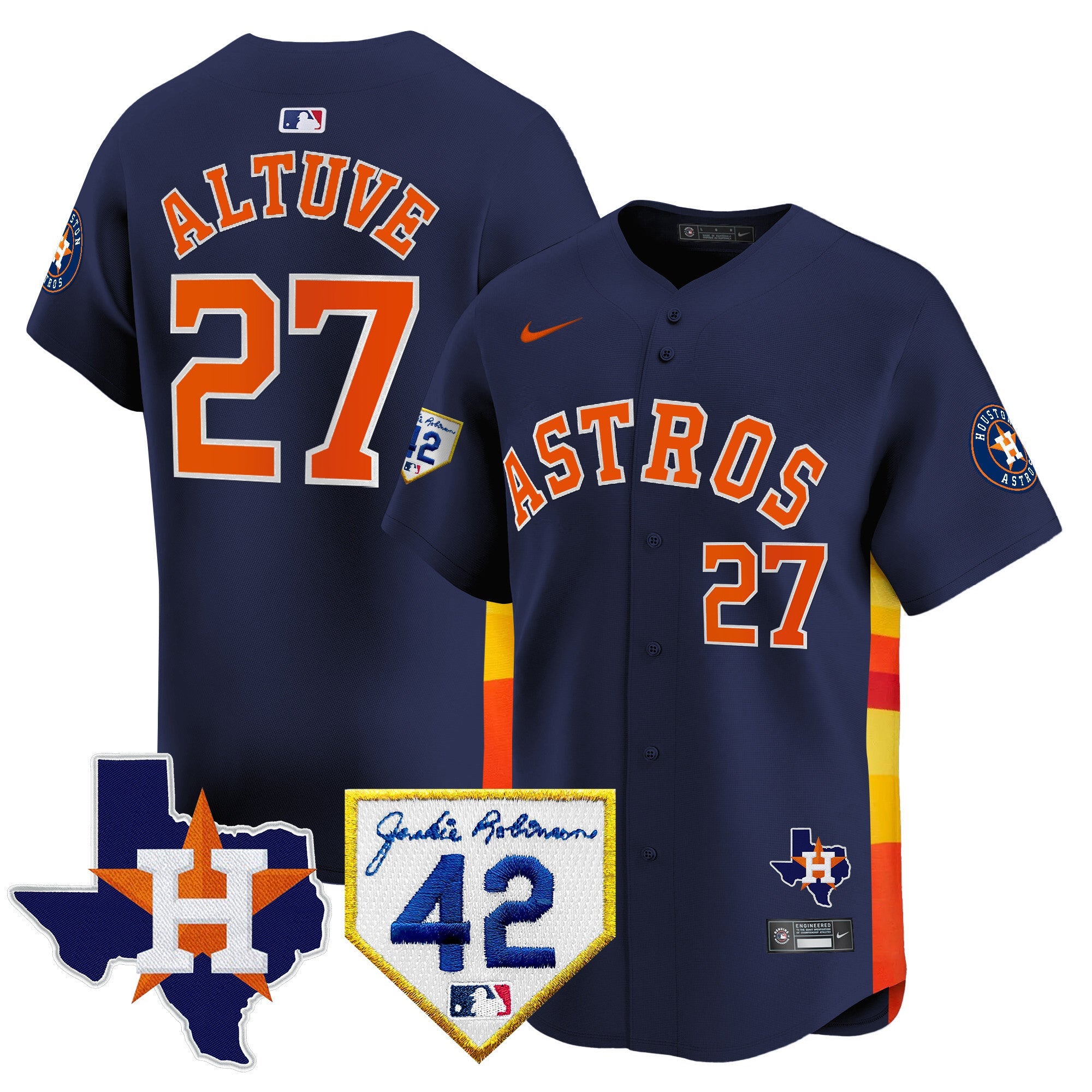 Men’s Houston 2024 Robinson & Texas Patch Vapor Premier Limited Jersey