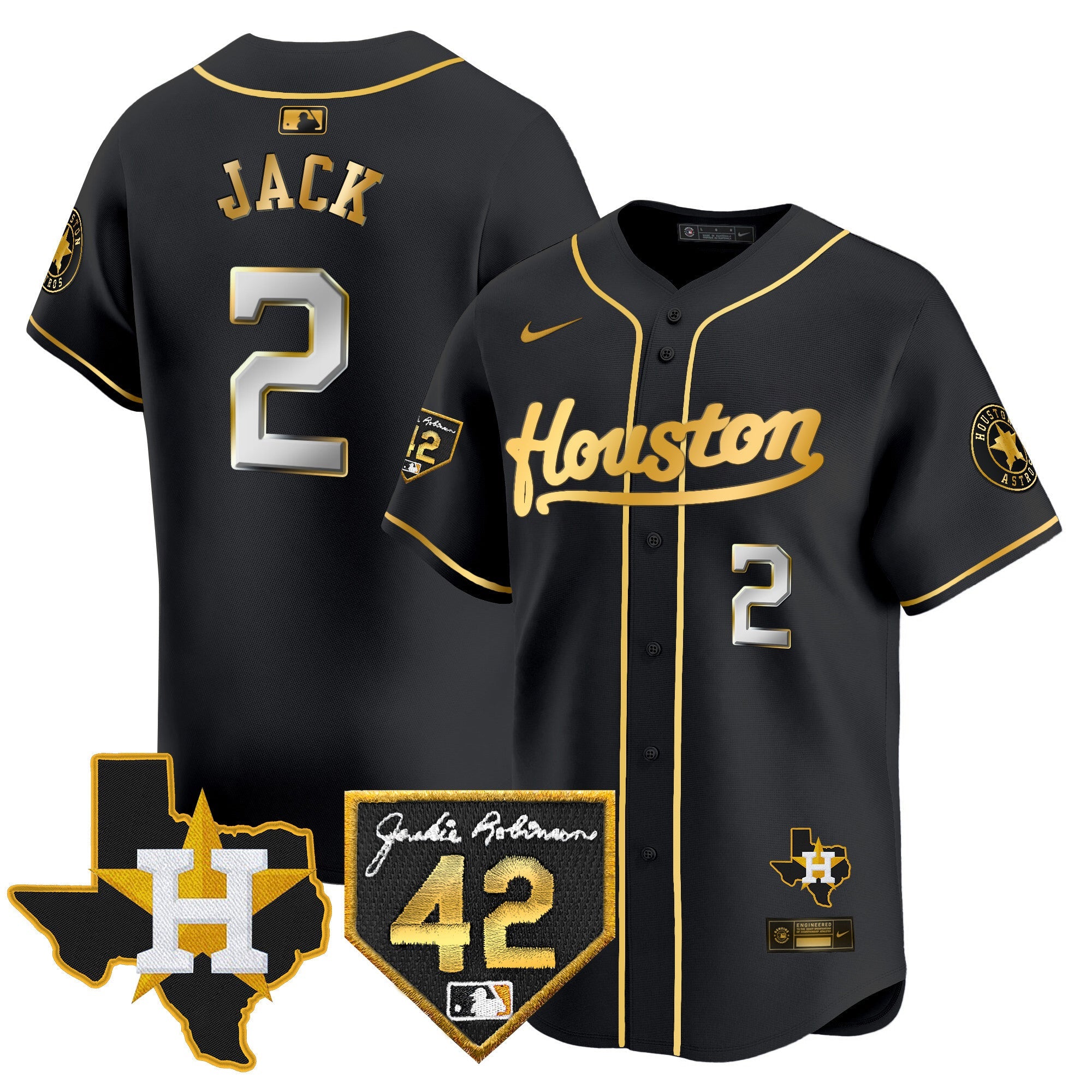 Men’s Houston 2024 Jackie Robinson Patch Vapor Premier Limited Jersey