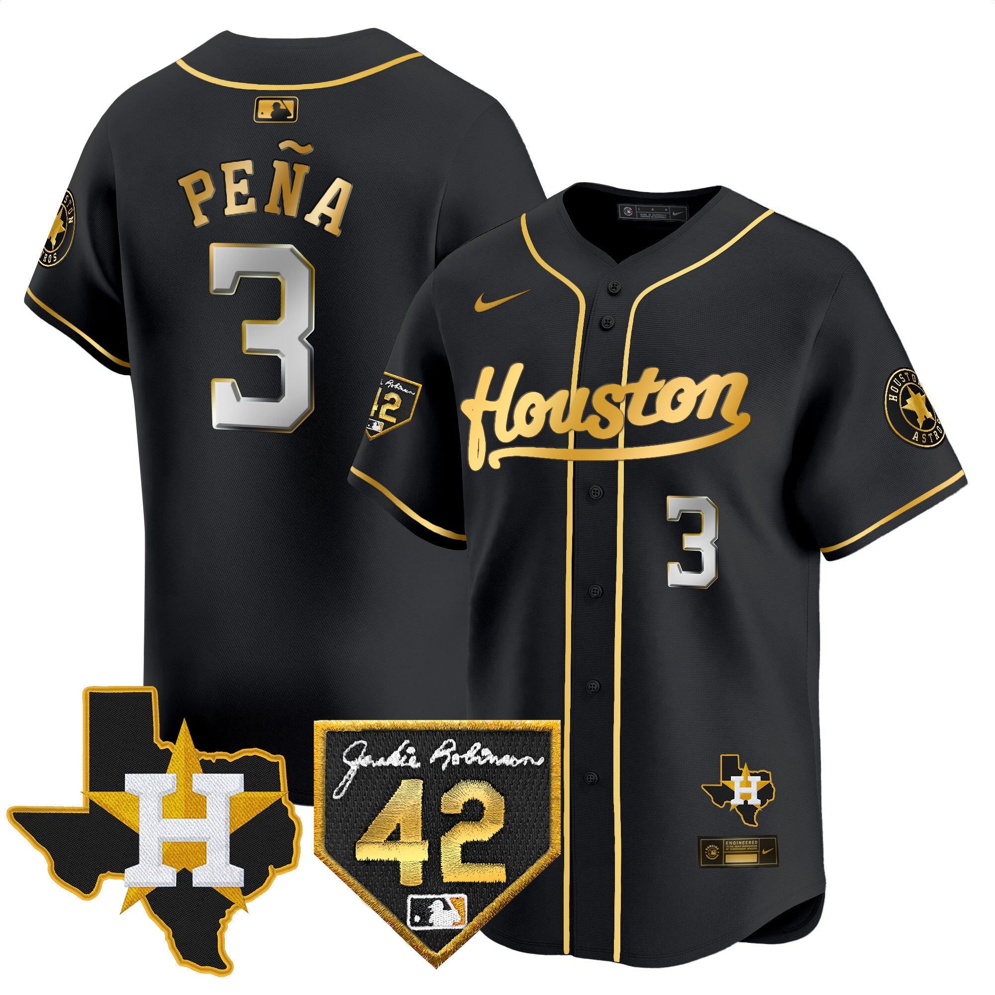 Men’s Houston 2024 Jackie Robinson Patch Vapor Premier Limited Jersey