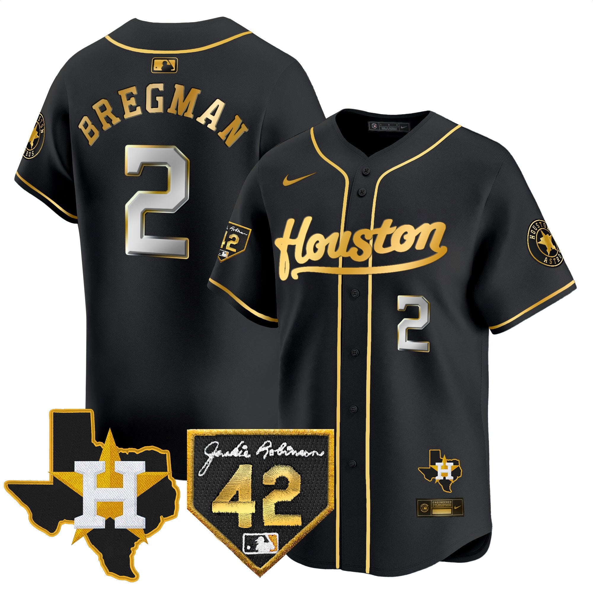 Men’s Houston 2024 Jackie Robinson Patch Vapor Premier Limited Jersey