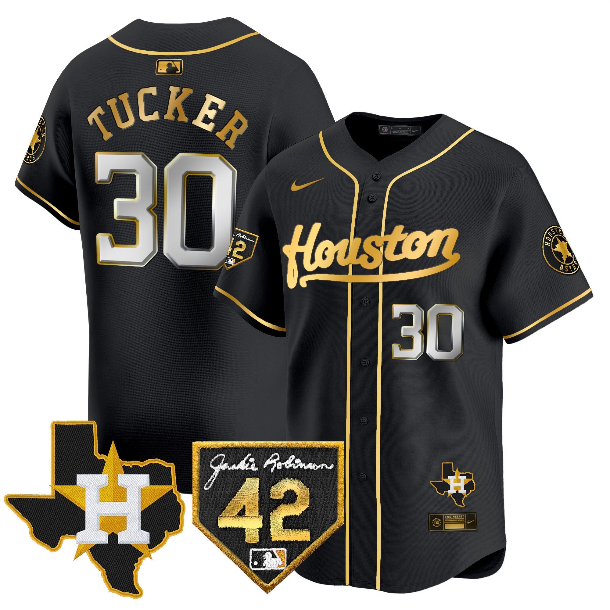 Men’s Houston 2024 Jackie Robinson Patch Vapor Premier Limited Jersey