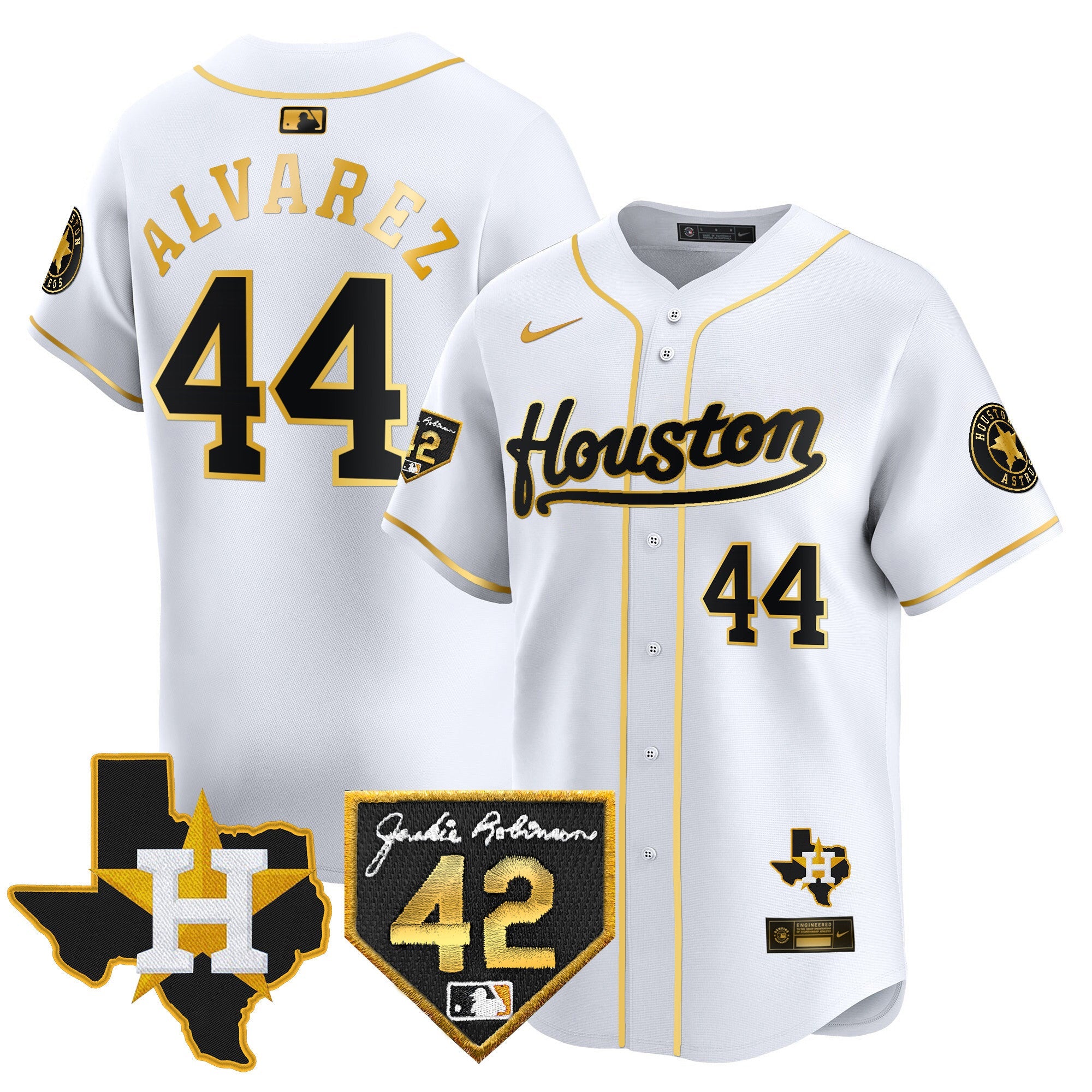 Men’s Houston 2024 Jackie Robinson Patch Vapor Premier Limited Jersey