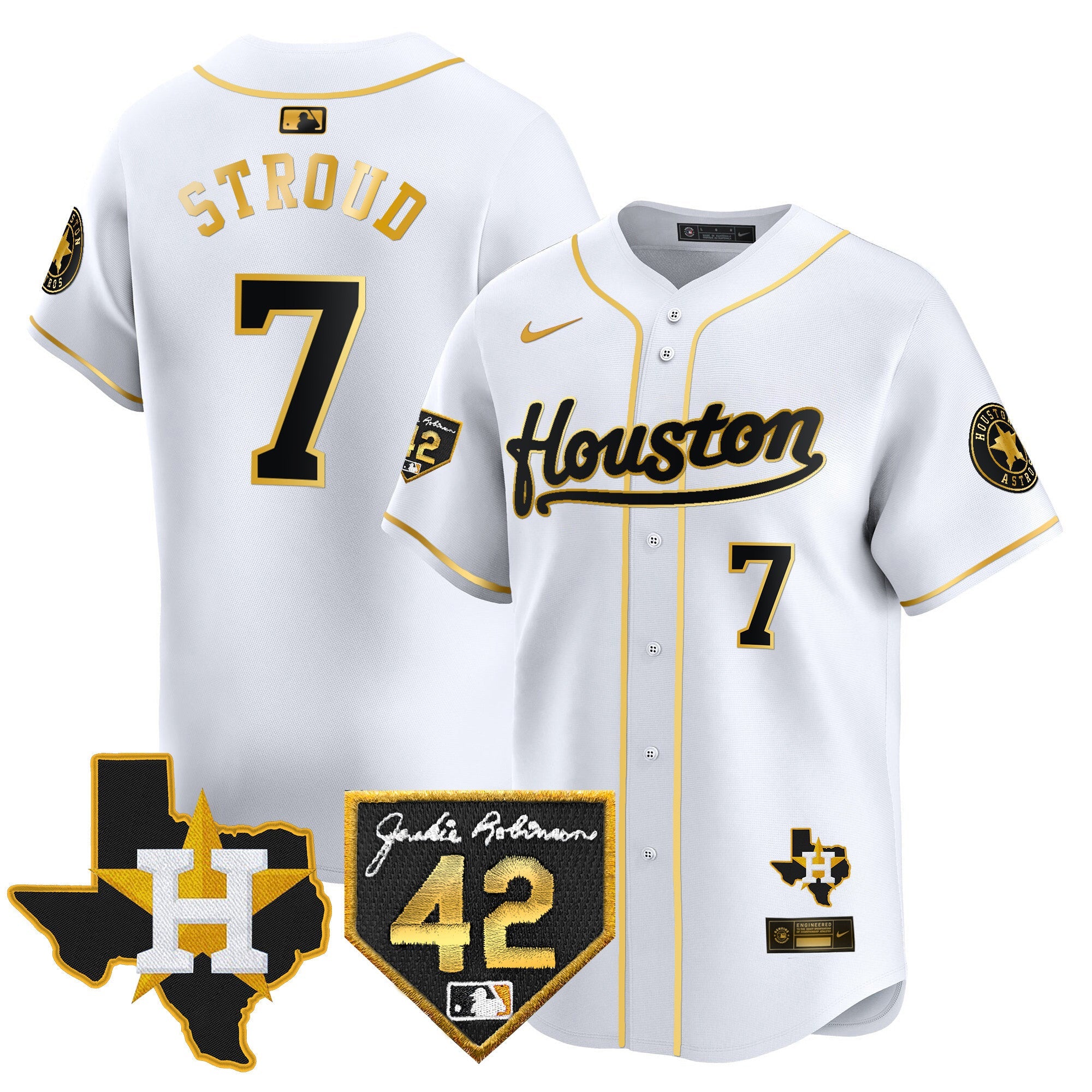 Men’s Houston 2024 Jackie Robinson Patch Vapor Premier Limited Jersey