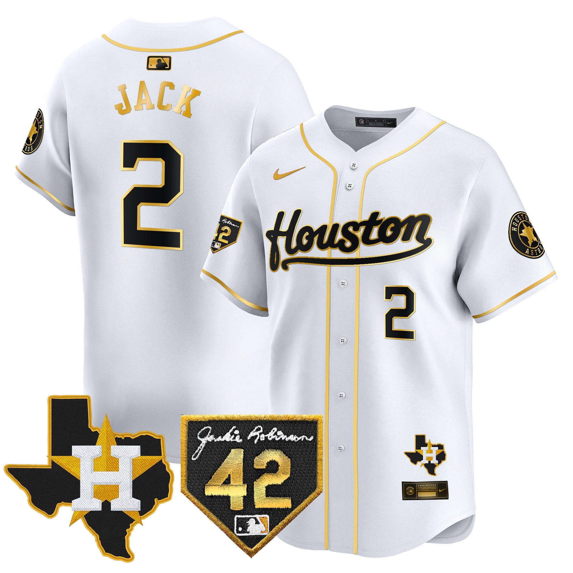 Men’s Houston 2024 Jackie Robinson Patch Vapor Premier Limited Jersey