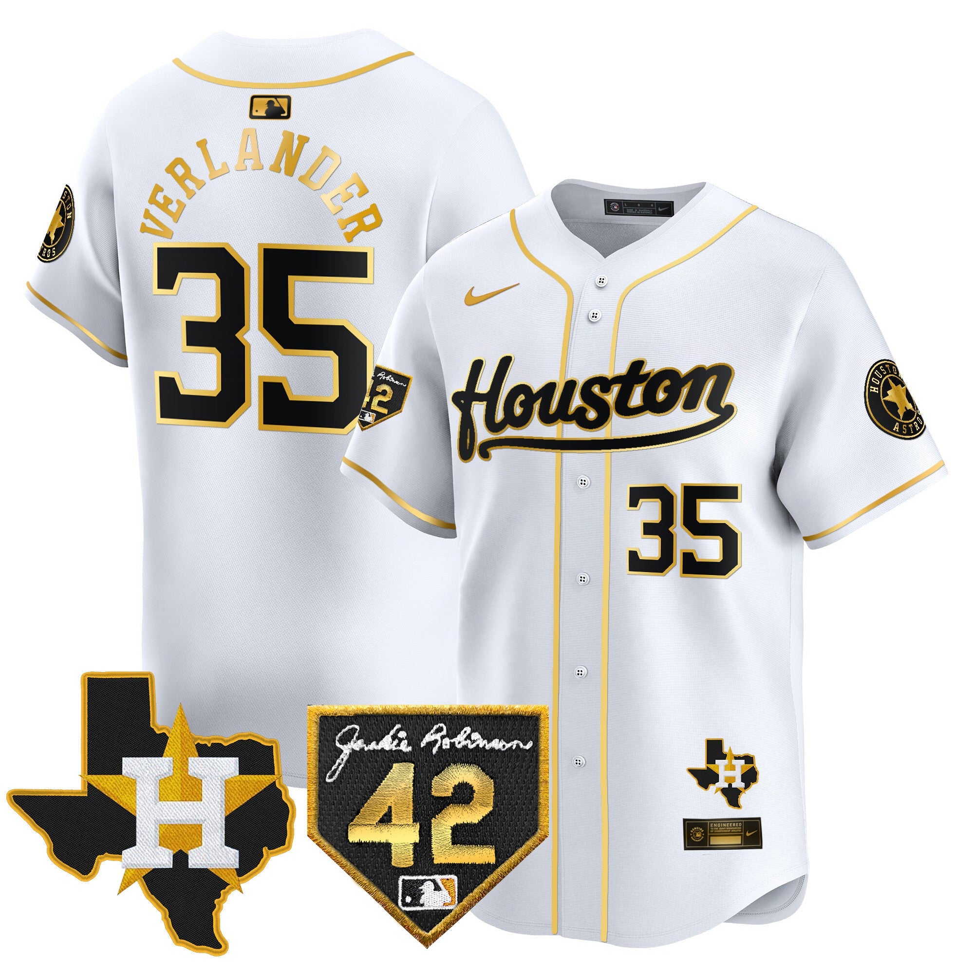 Men’s Houston 2024 Jackie Robinson Patch Vapor Premier Limited Jersey