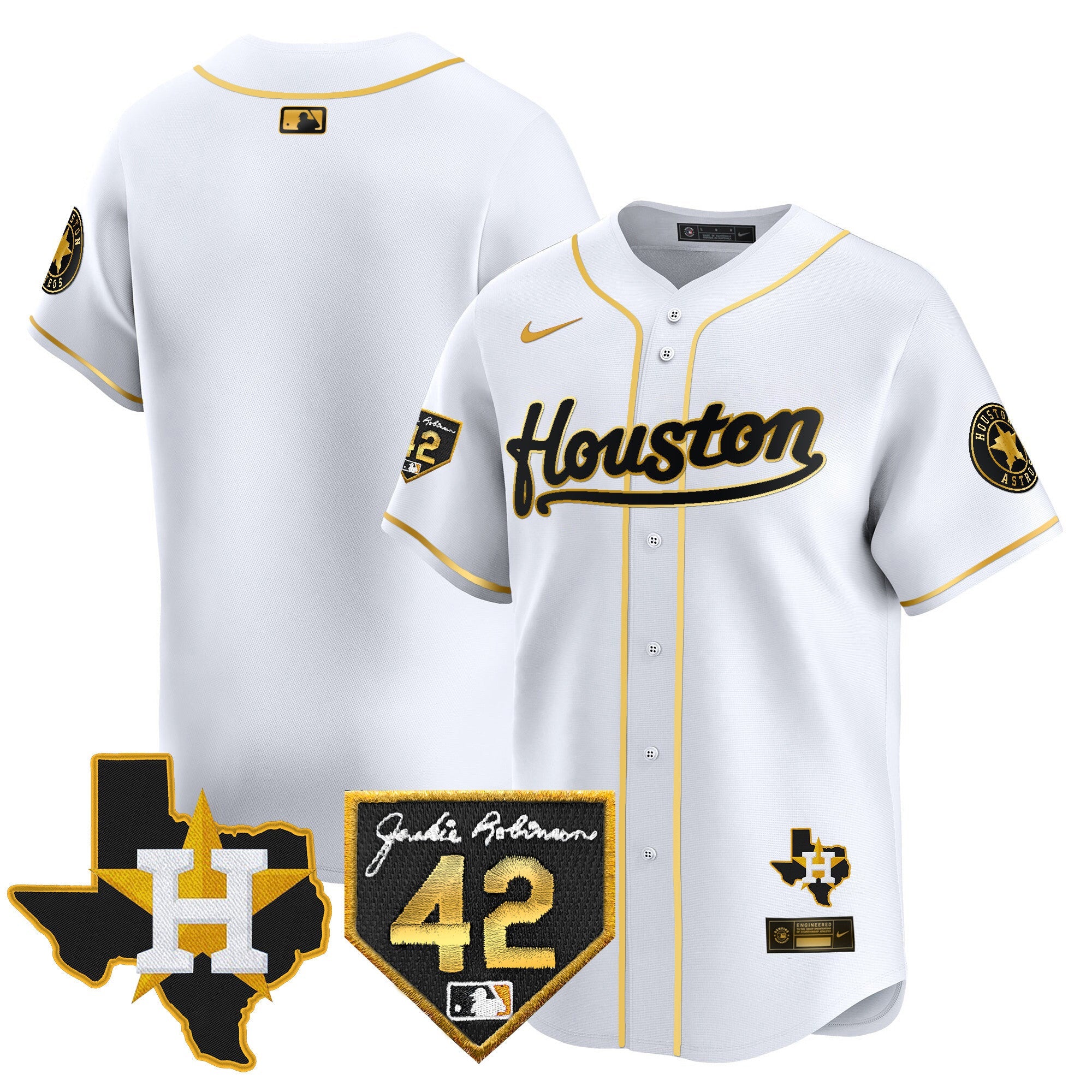 Men’s Houston 2024 Jackie Robinson Patch Vapor Premier Limited Jersey
