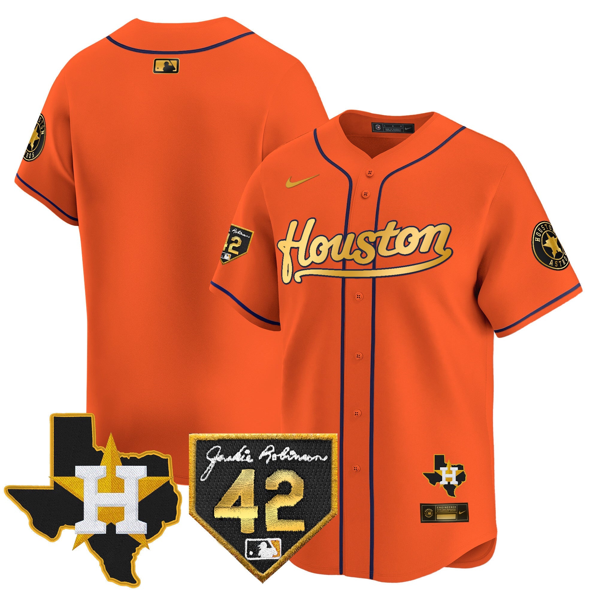 Men’s Houston 2024 Jackie Robinson Patch Vapor Premier Limited Jersey
