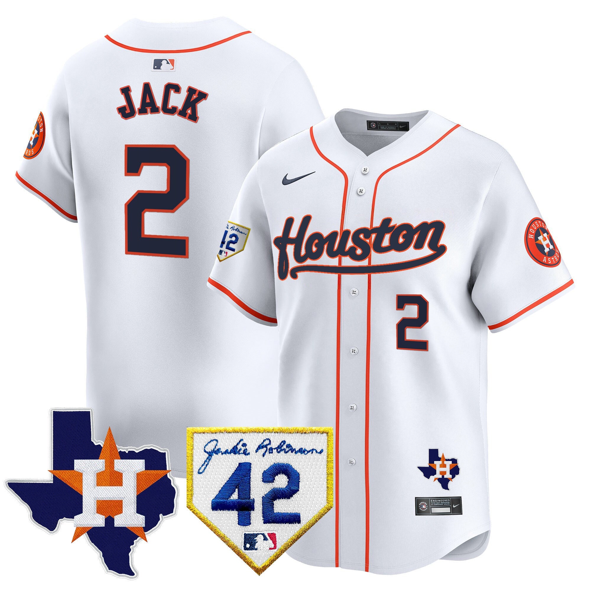 Men’s Houston 2024 Jackie Robinson Patch Vapor Premier Limited Jersey