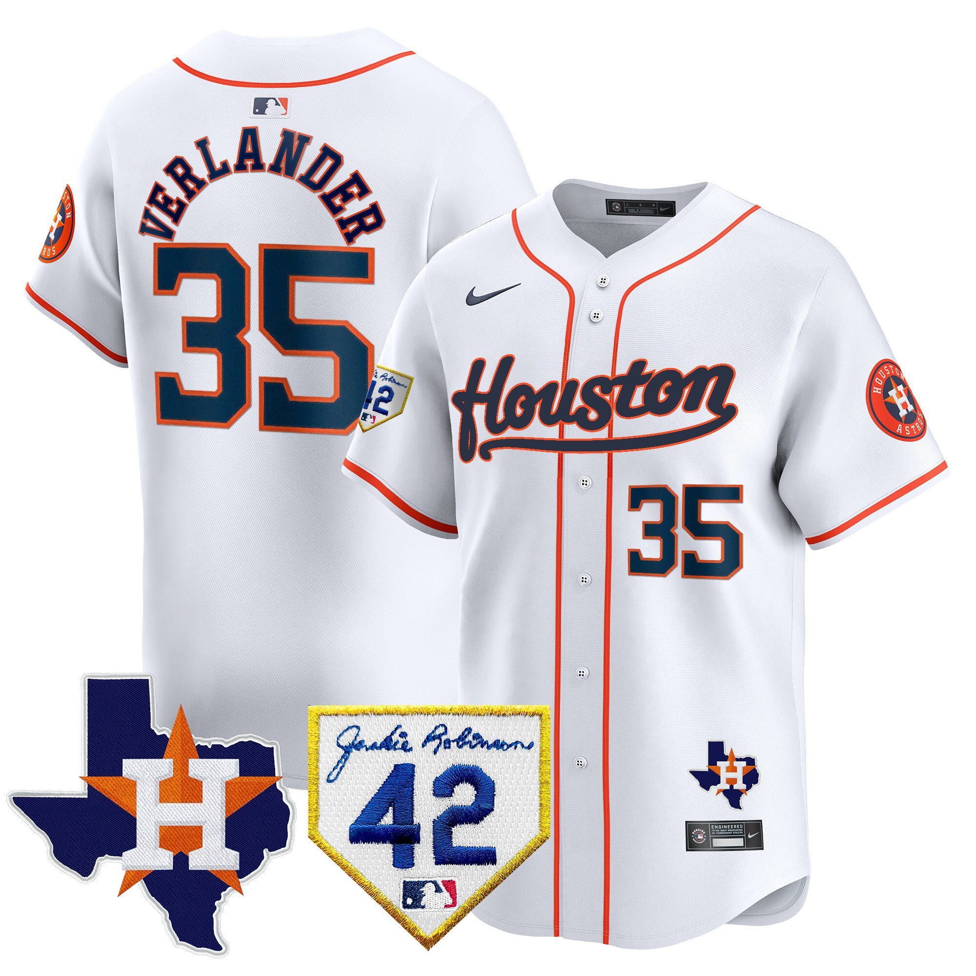 Men’s Houston 2024 Jackie Robinson Patch Vapor Premier Limited Jersey