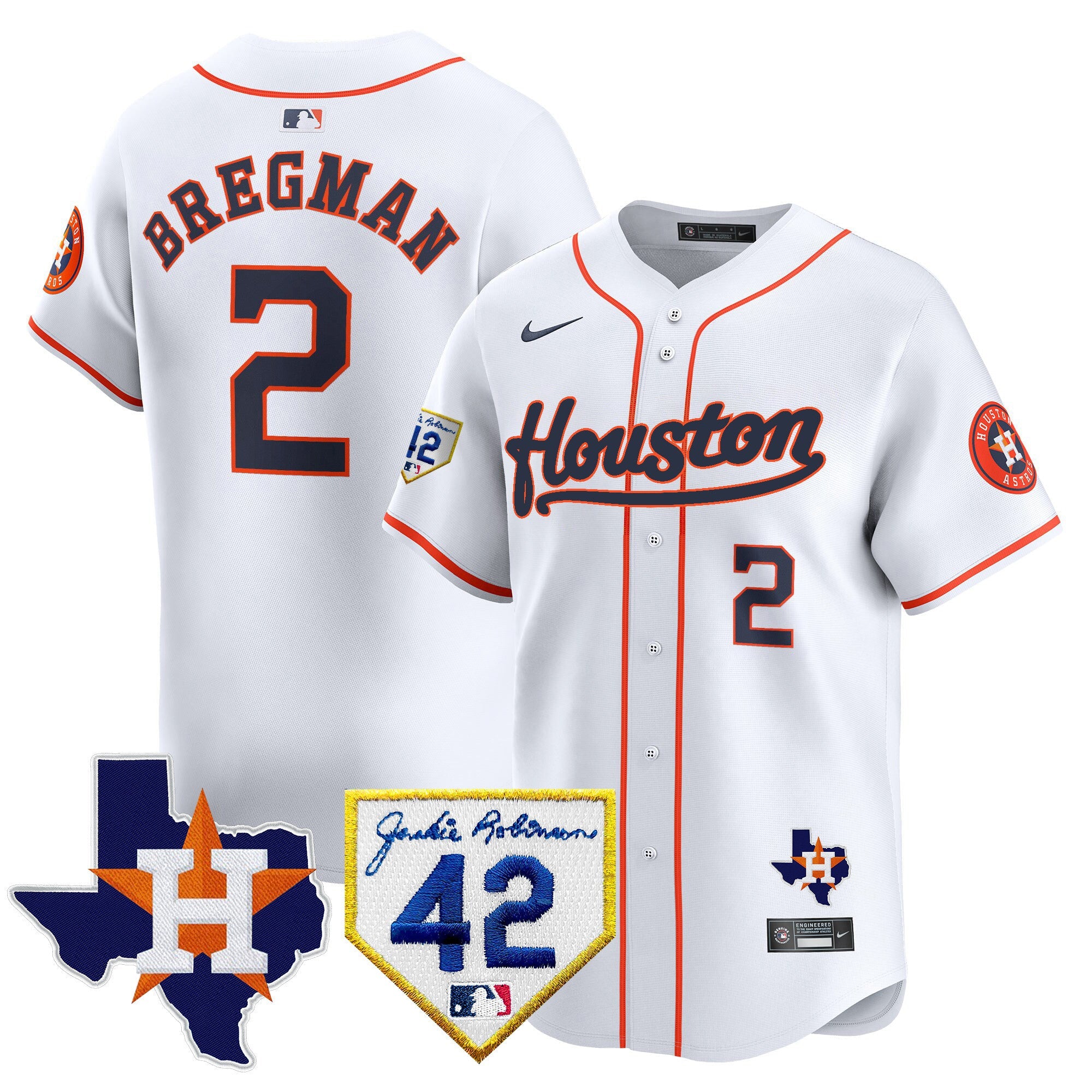 Men’s Houston 2024 Jackie Robinson Patch Vapor Premier Limited Jersey