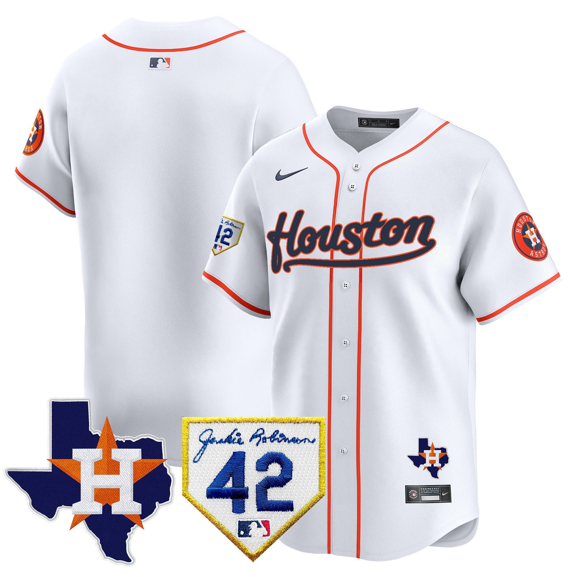 Men’s Houston 2024 Jackie Robinson Patch Vapor Premier Limited Jersey