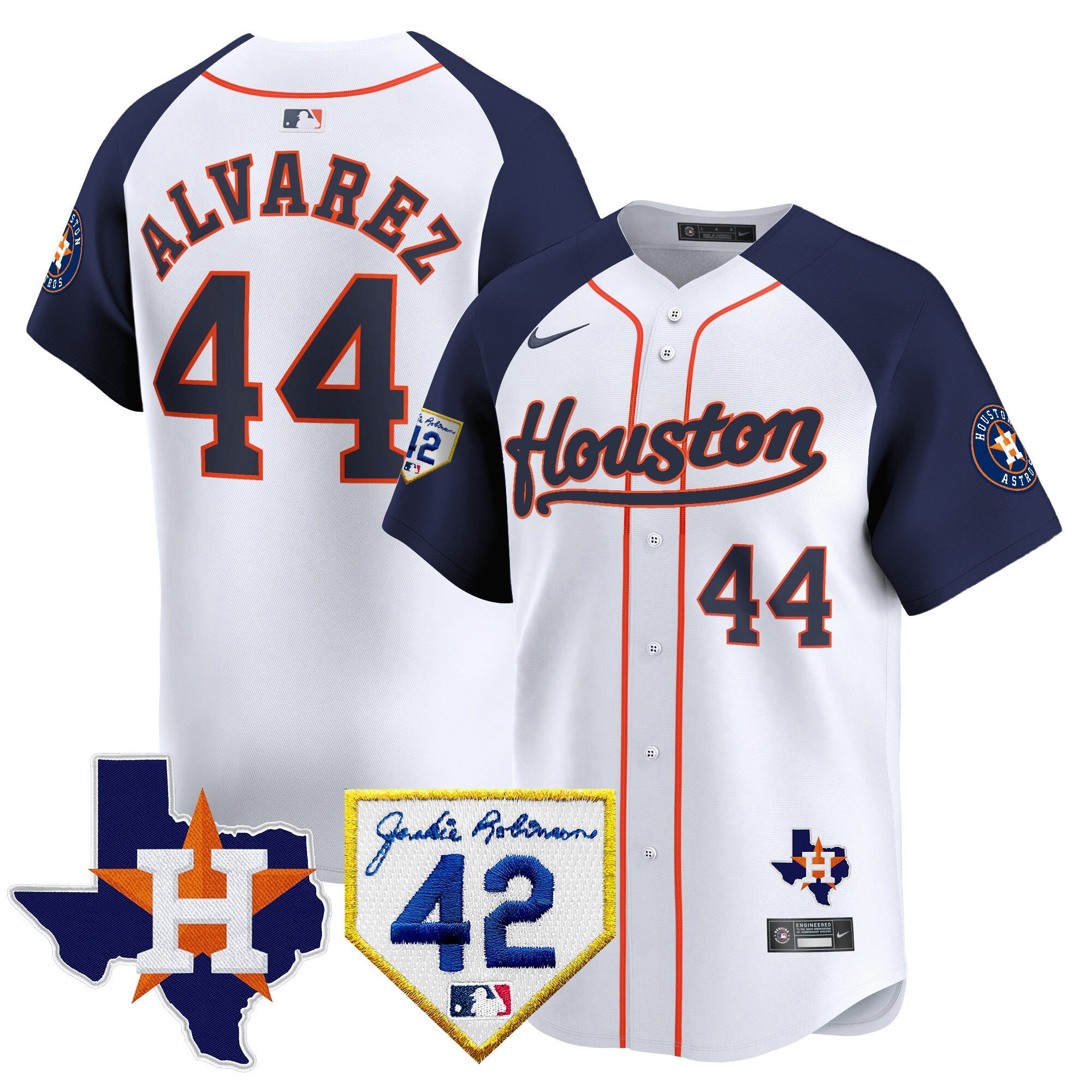 Men’s Houston 2024 Jackie Robinson Patch Vapor Premier Limited Jersey