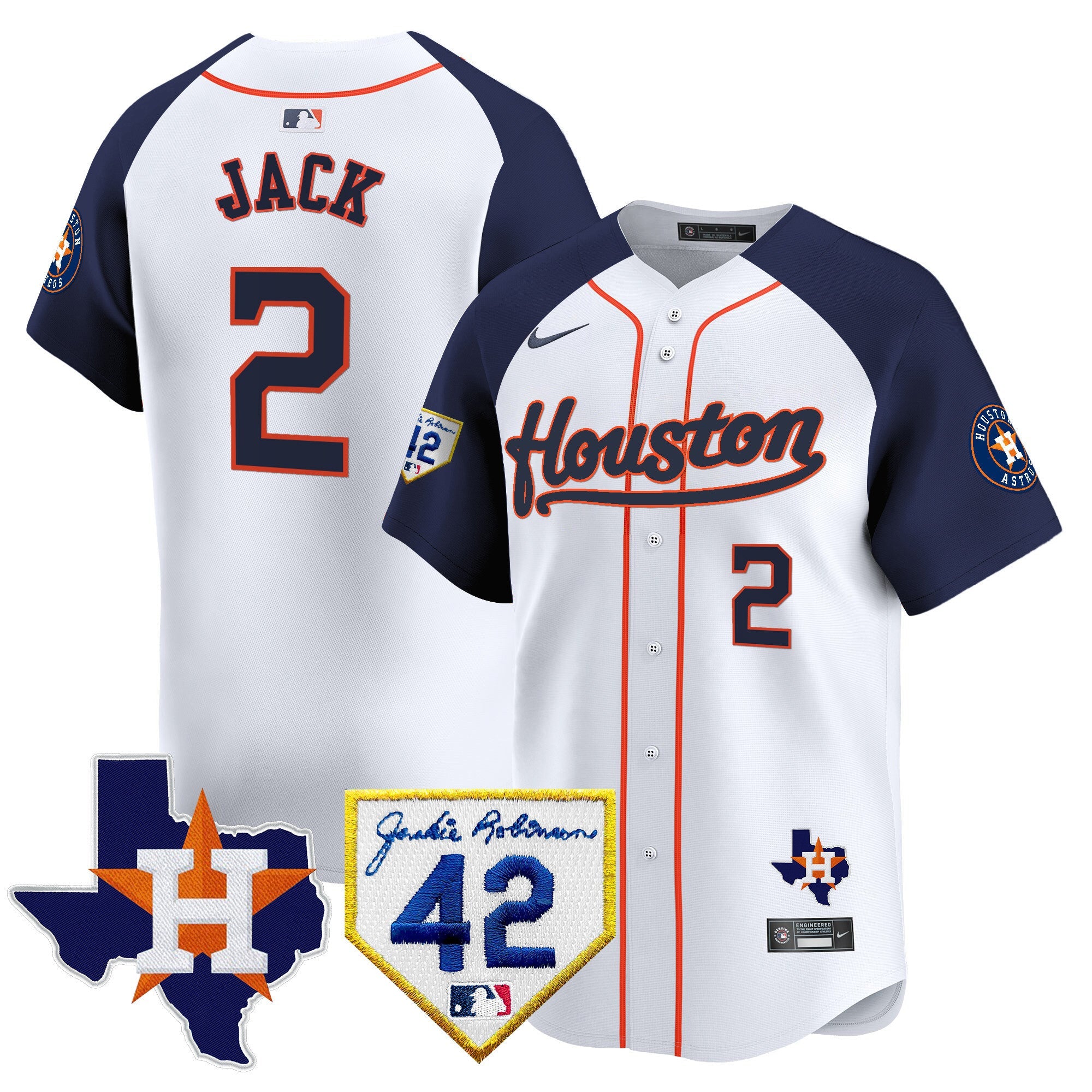 Men’s Houston 2024 Jackie Robinson Patch Vapor Premier Limited Jersey
