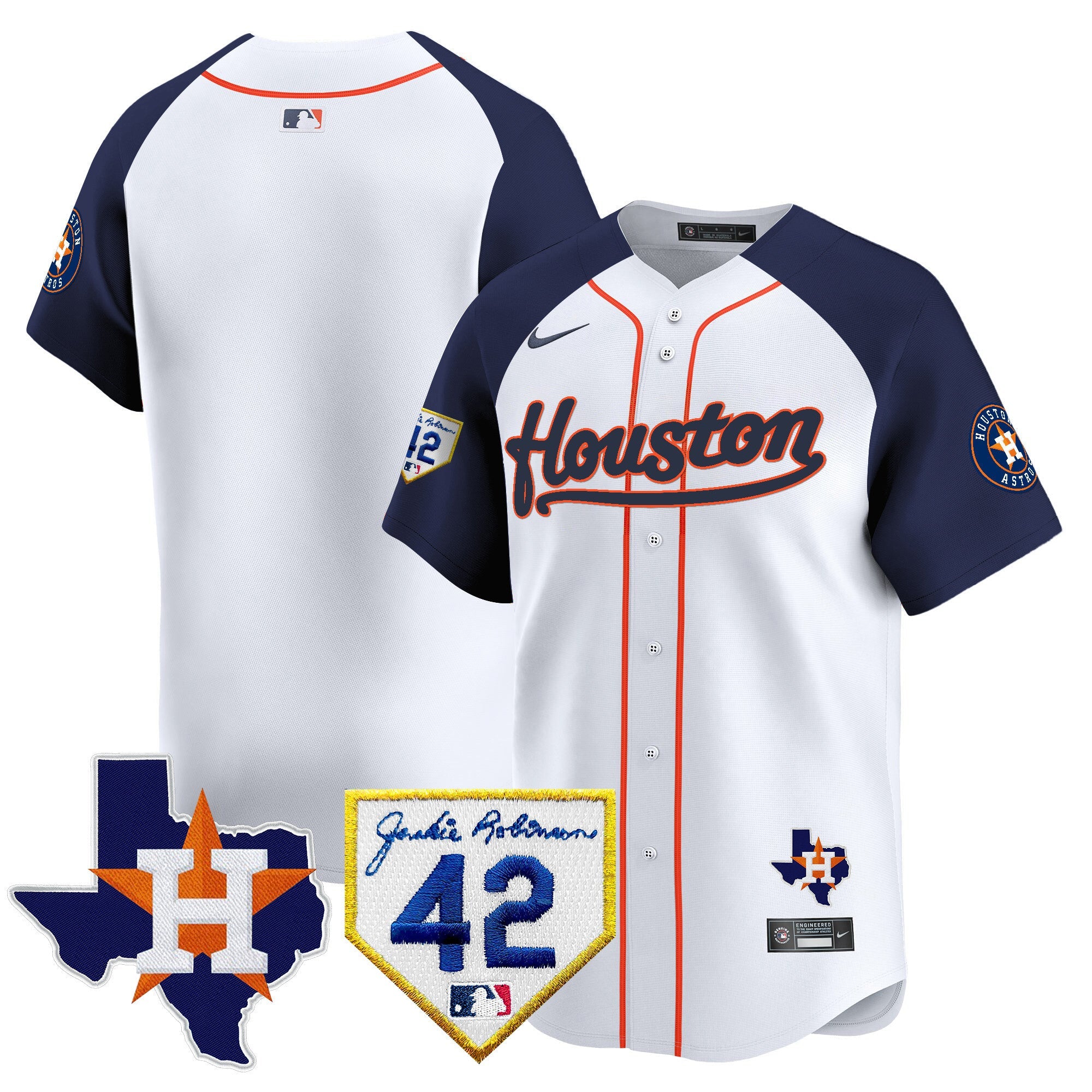 Men’s Houston 2024 Jackie Robinson Patch Vapor Premier Limited Jersey