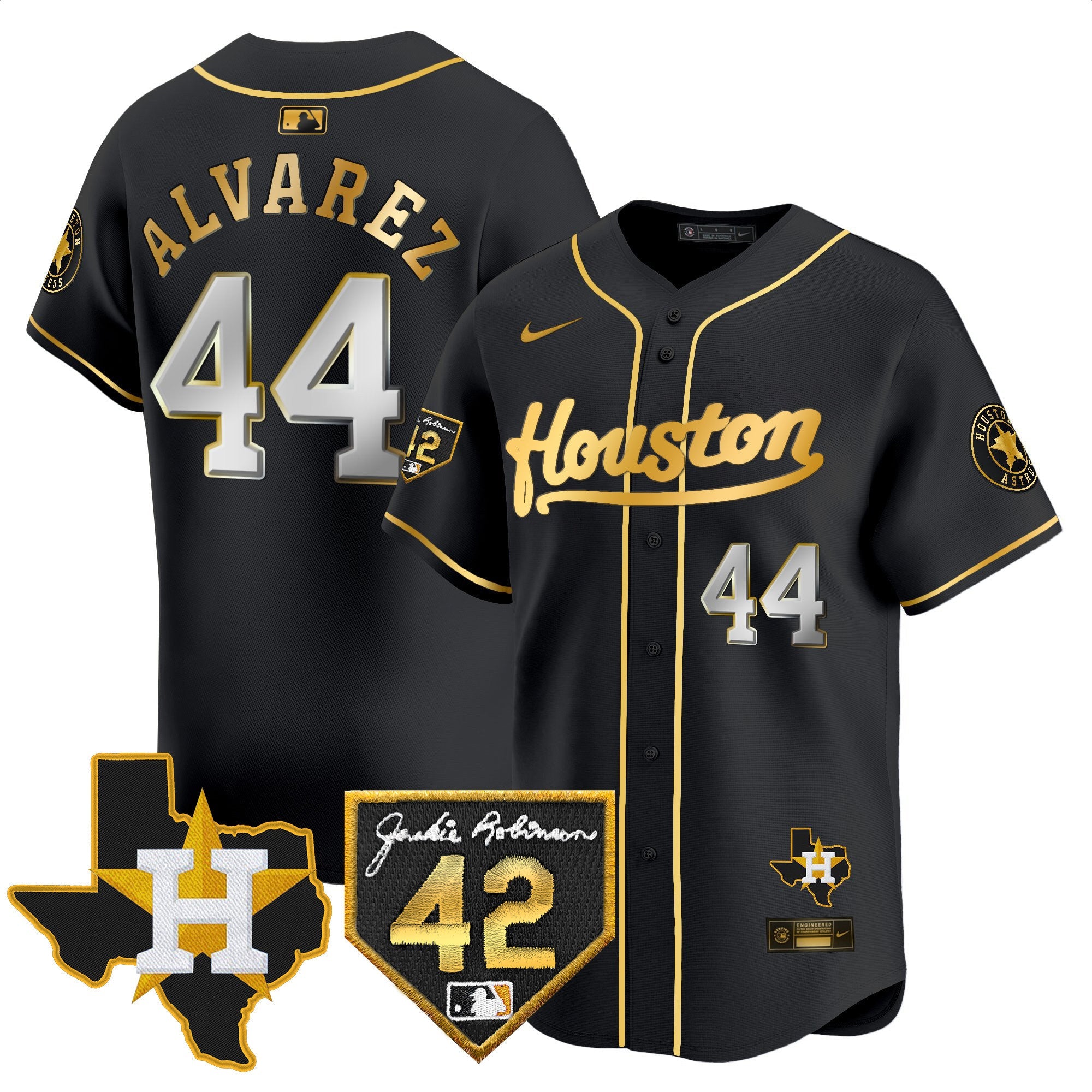 Men’s Houston 2024 Jackie Robinson Patch Vapor Premier Limited Jersey