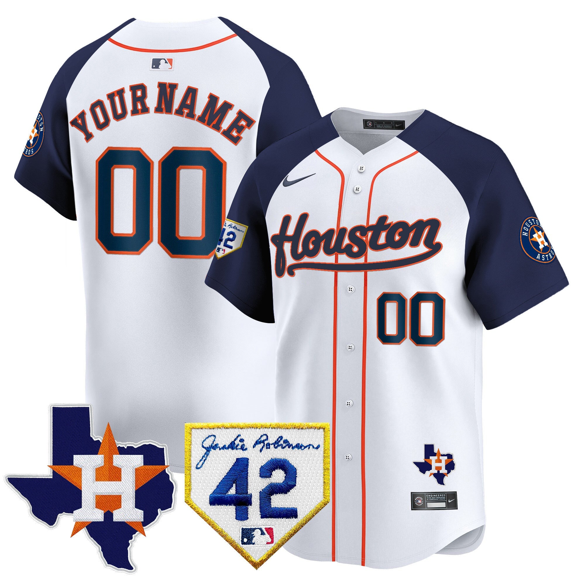 Houston 2024 Jackie Robinson Patch Vapor Premier Limited Custom Jersey