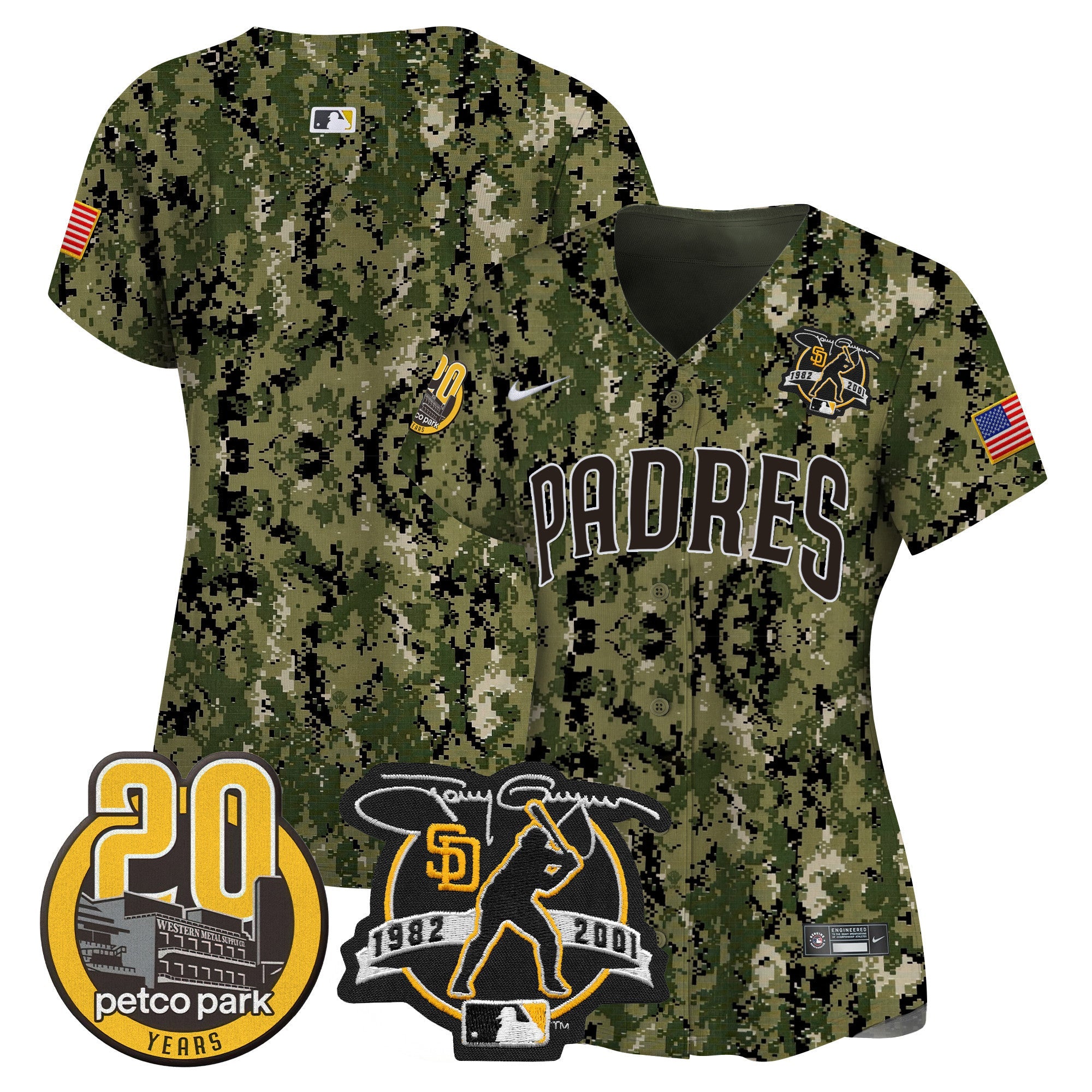 Women’s Tony Gwynn & Petco Park 20th Patch USMC Vapor Premier Limited Jersey