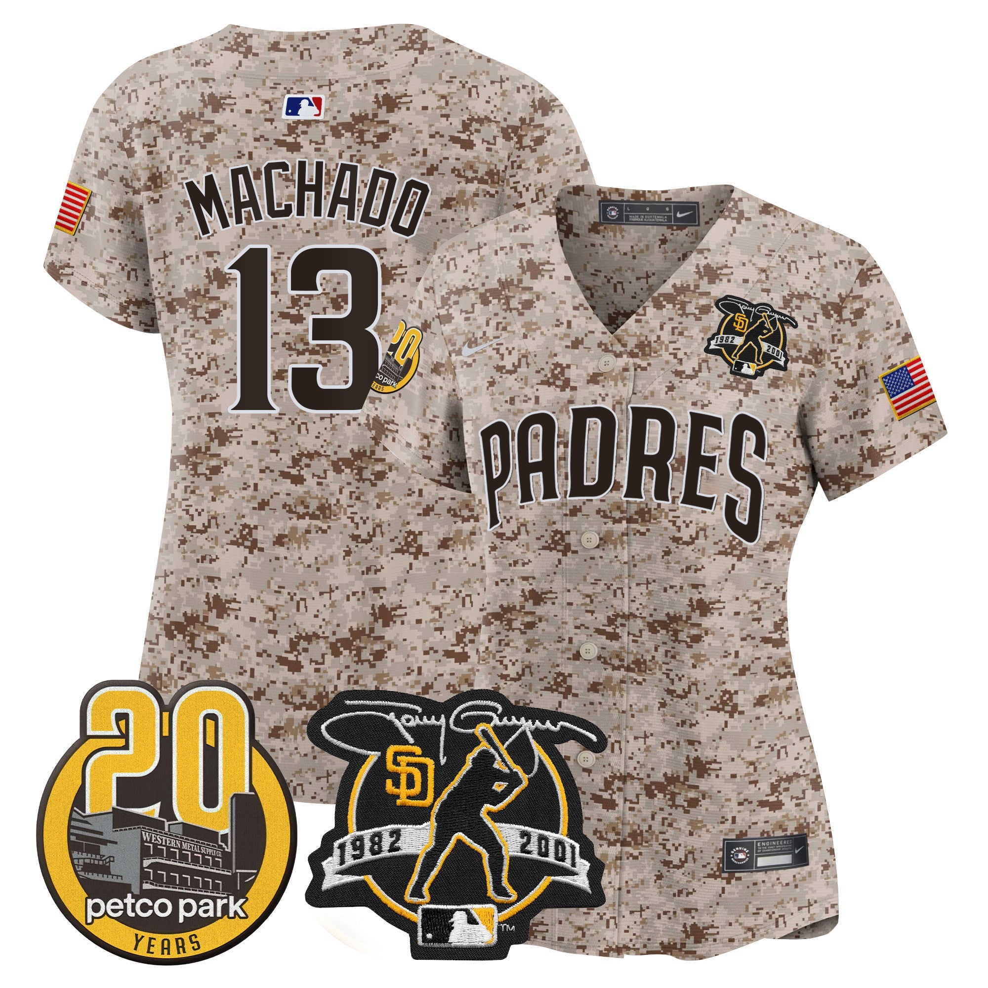 Women’s Tony Gwynn & Petco Park 20th Patch USMC Vapor Premier Limited Jersey