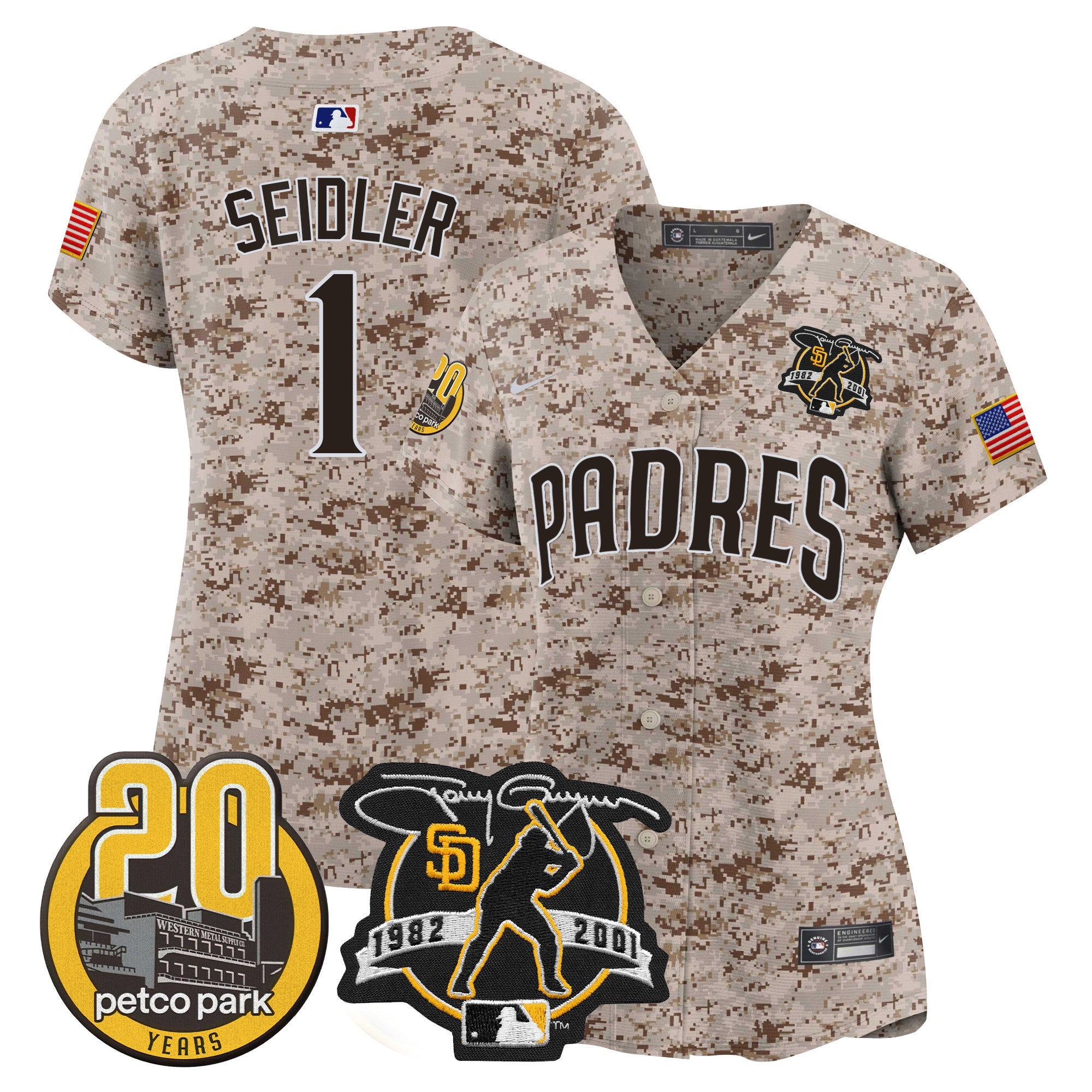Women’s Tony Gwynn & Petco Park 20th Patch USMC Vapor Premier Limited Jersey