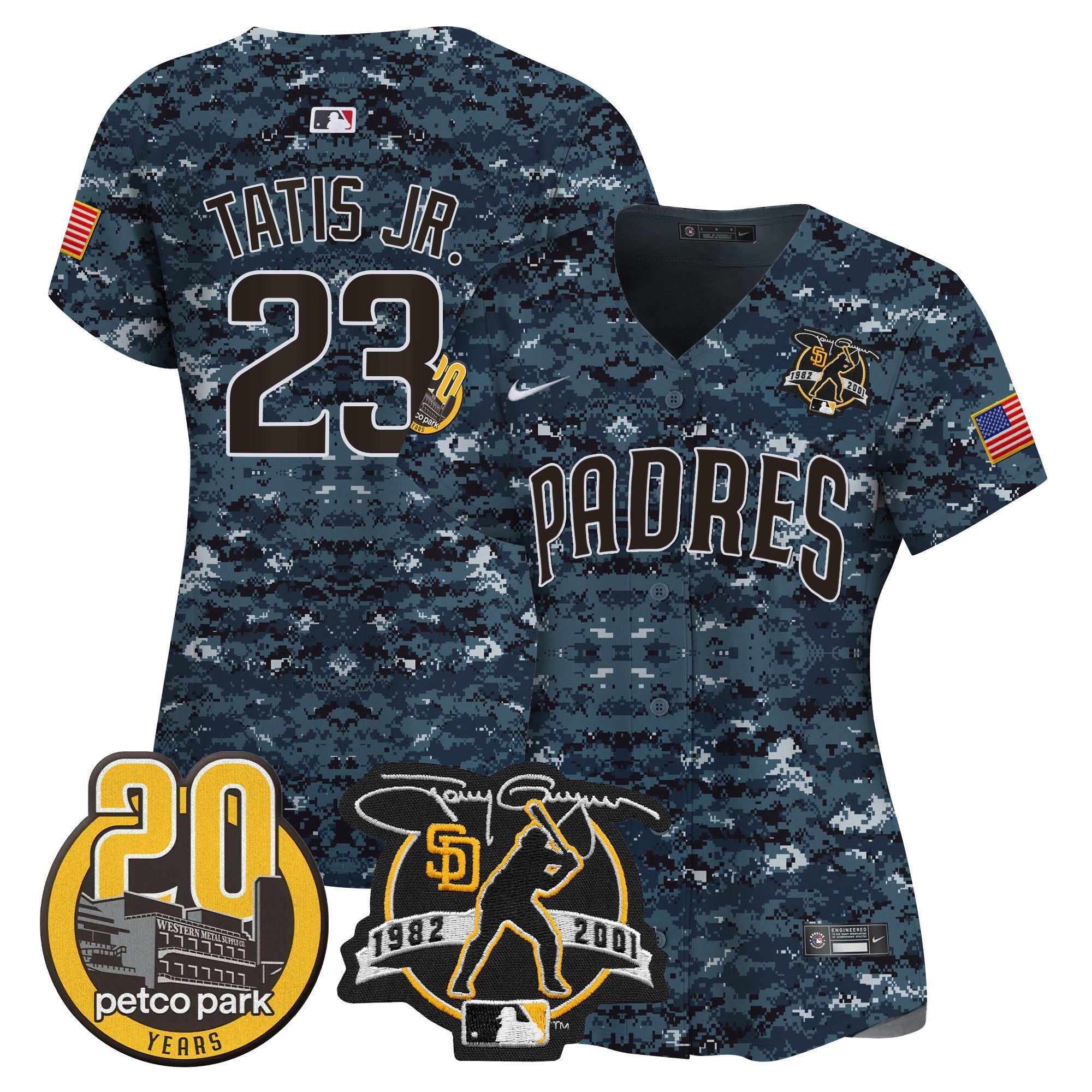 Women’s Tony Gwynn & Petco Park 20th Patch USMC Vapor Premier Limited Jersey