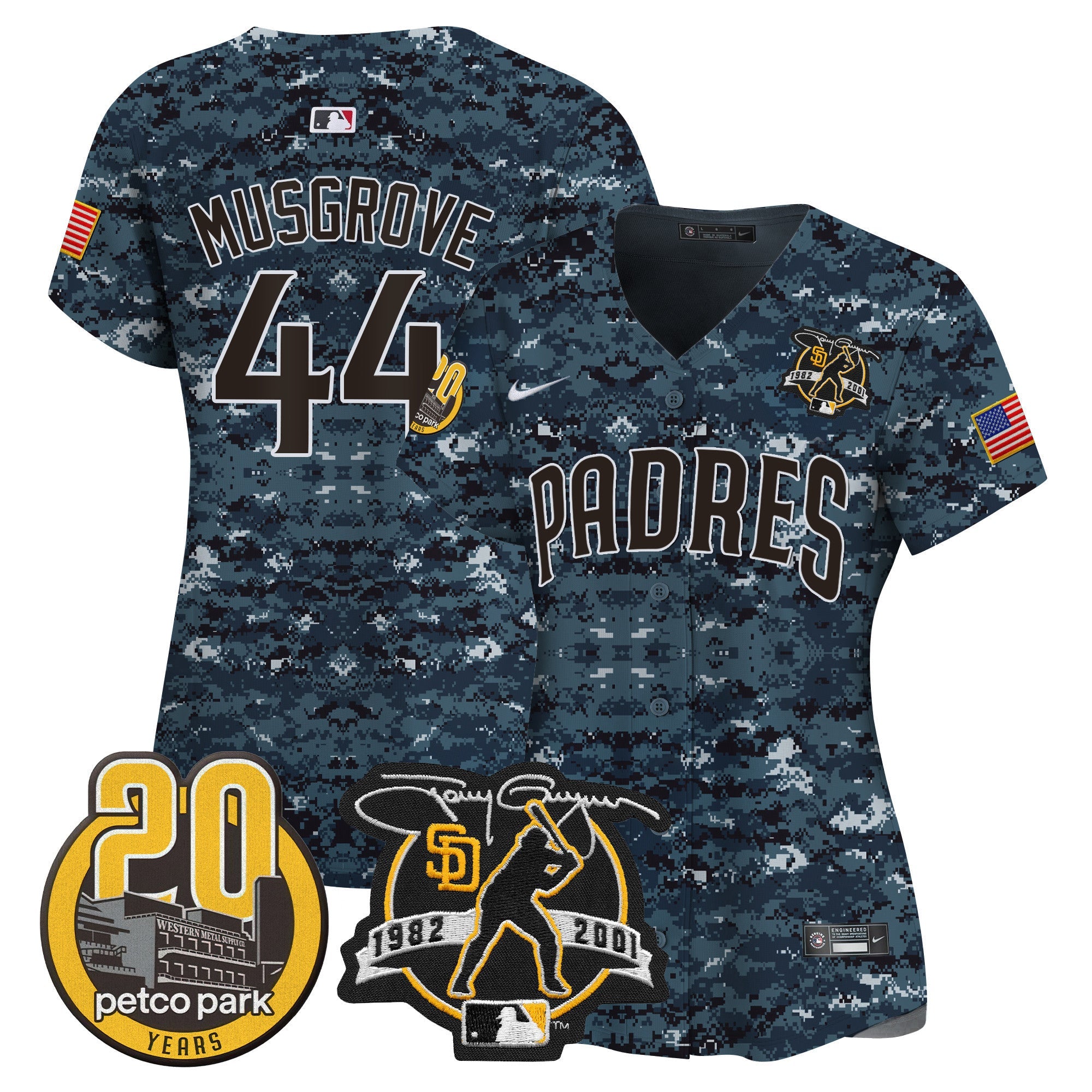 Women’s Tony Gwynn & Petco Park 20th Patch USMC Vapor Premier Limited Jersey