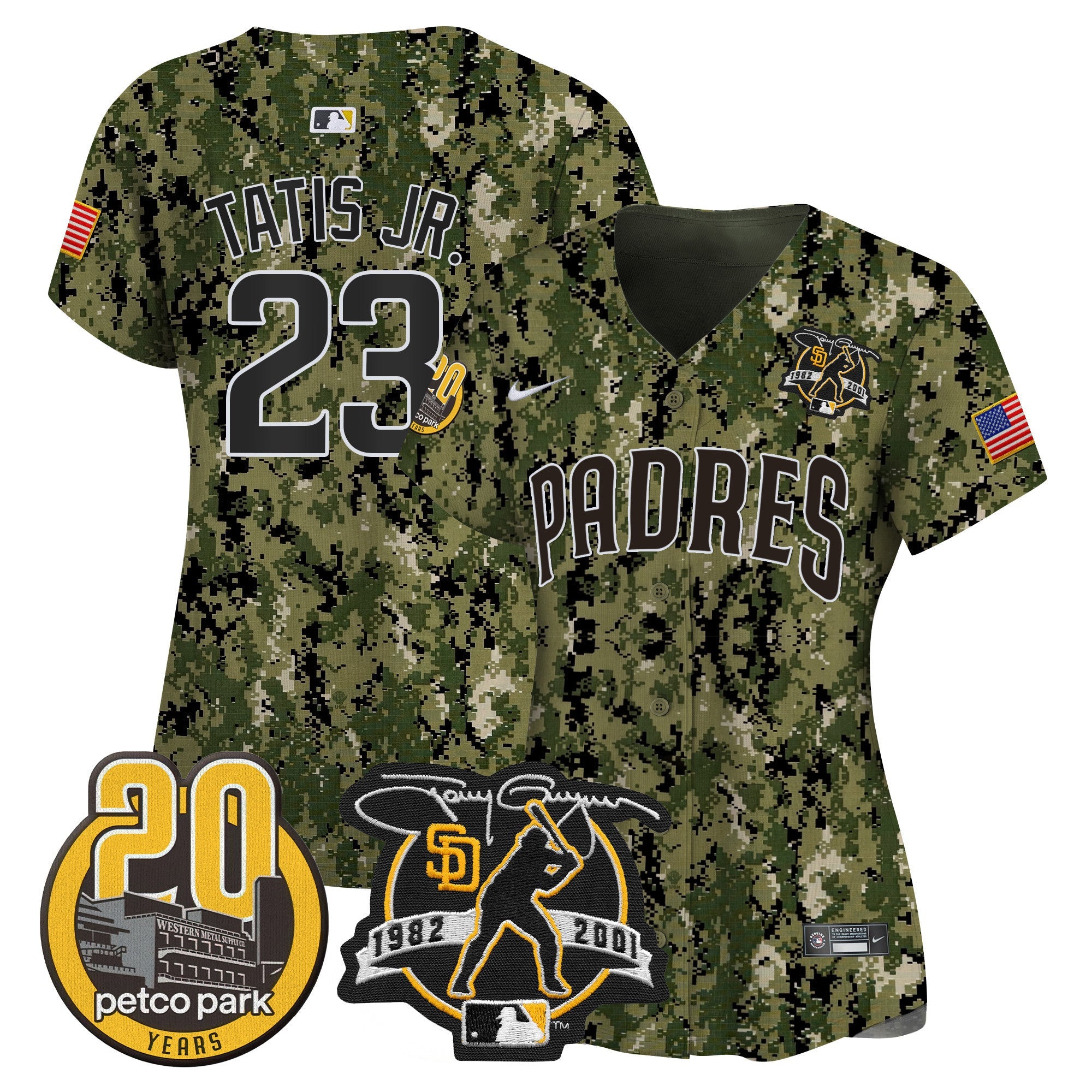 Women’s Tony Gwynn & Petco Park 20th Patch USMC Vapor Premier Limited Jersey