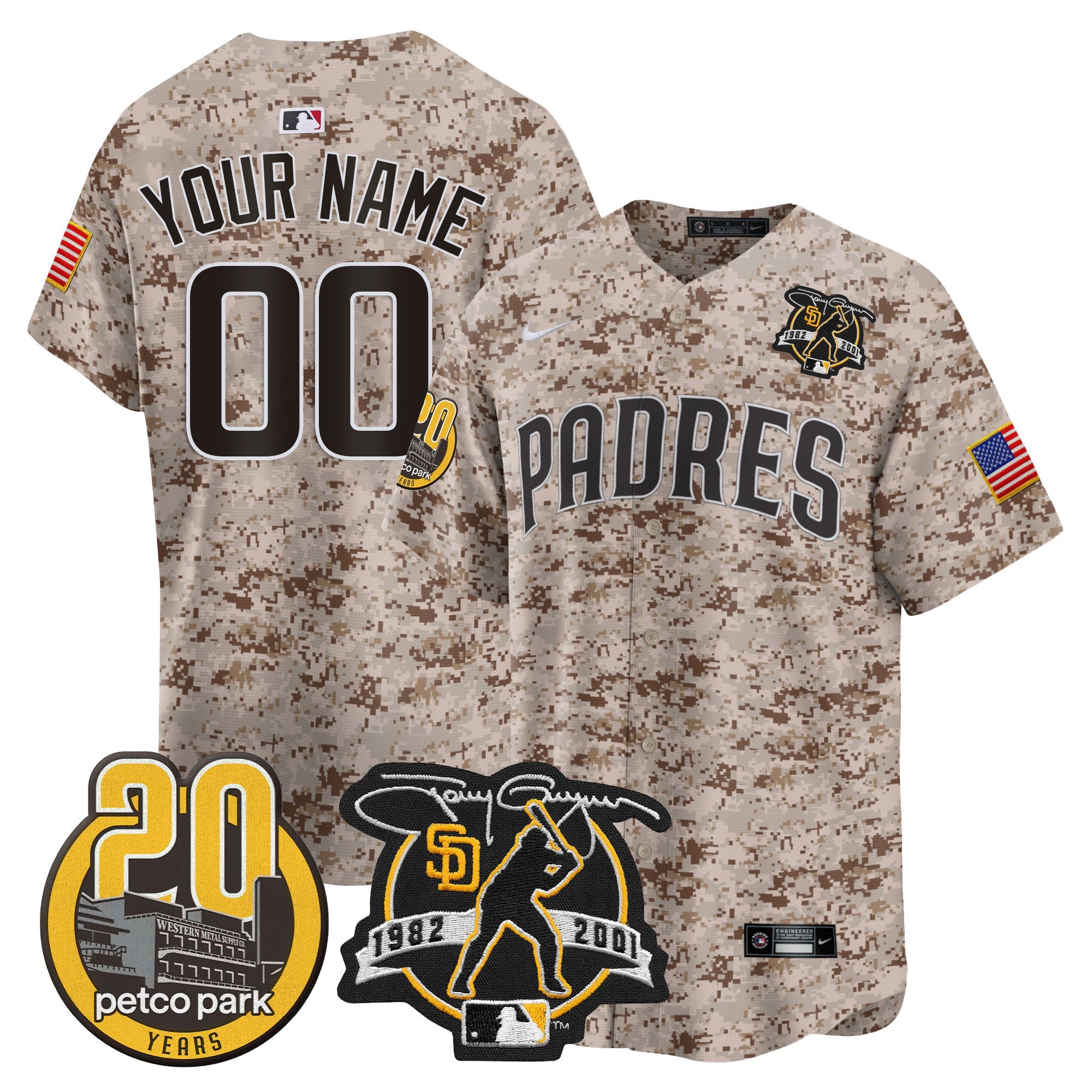 Tony Gwynn & Petco Park 20th Patch USMC Vapor Premier Limited Custom Jersey