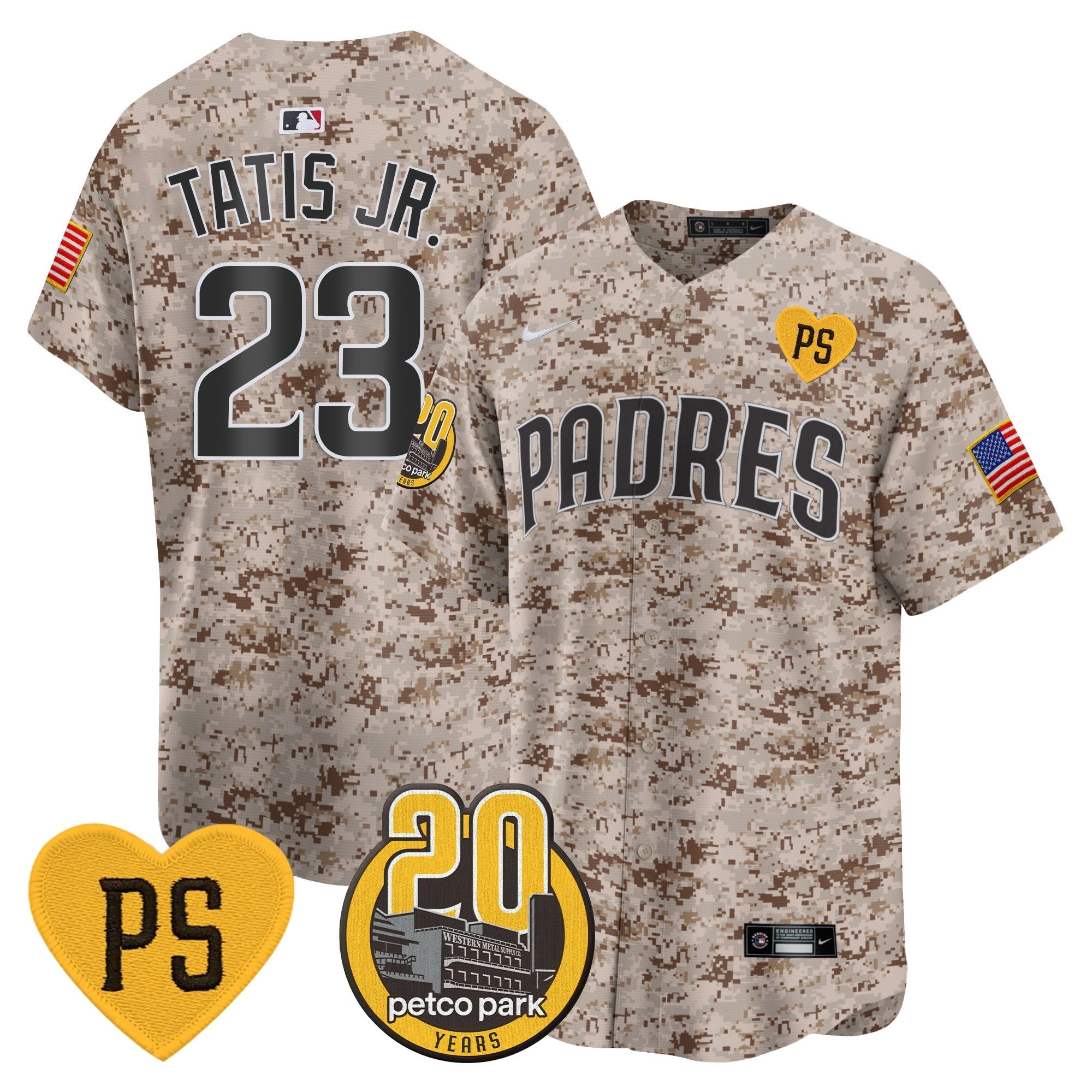 Men’s “For Peter” & Petco Park 20th Patch USMC Vapor Premier Limited Jersey