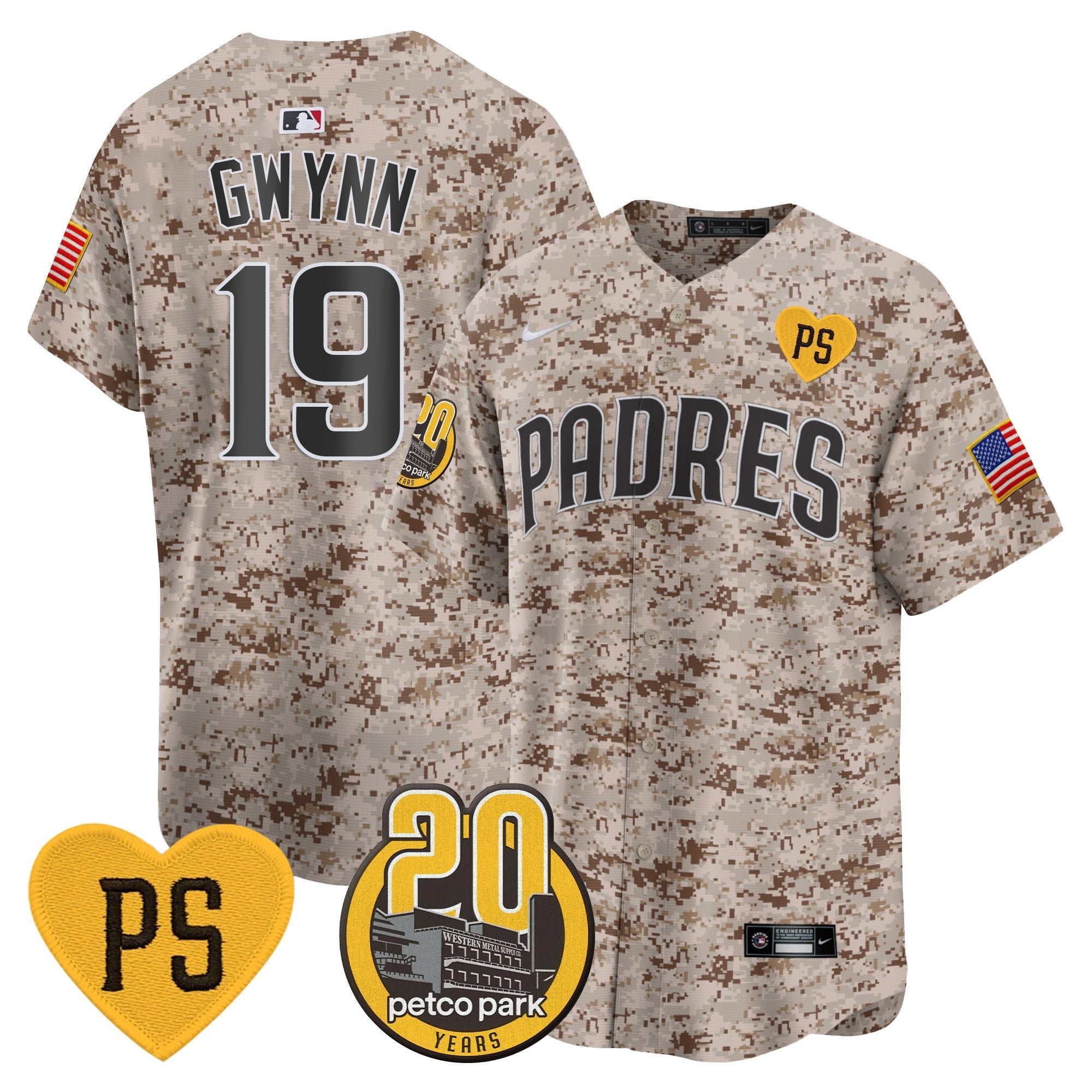 Men’s “For Peter” & Petco Park 20th Patch USMC Vapor Premier Limited Jersey