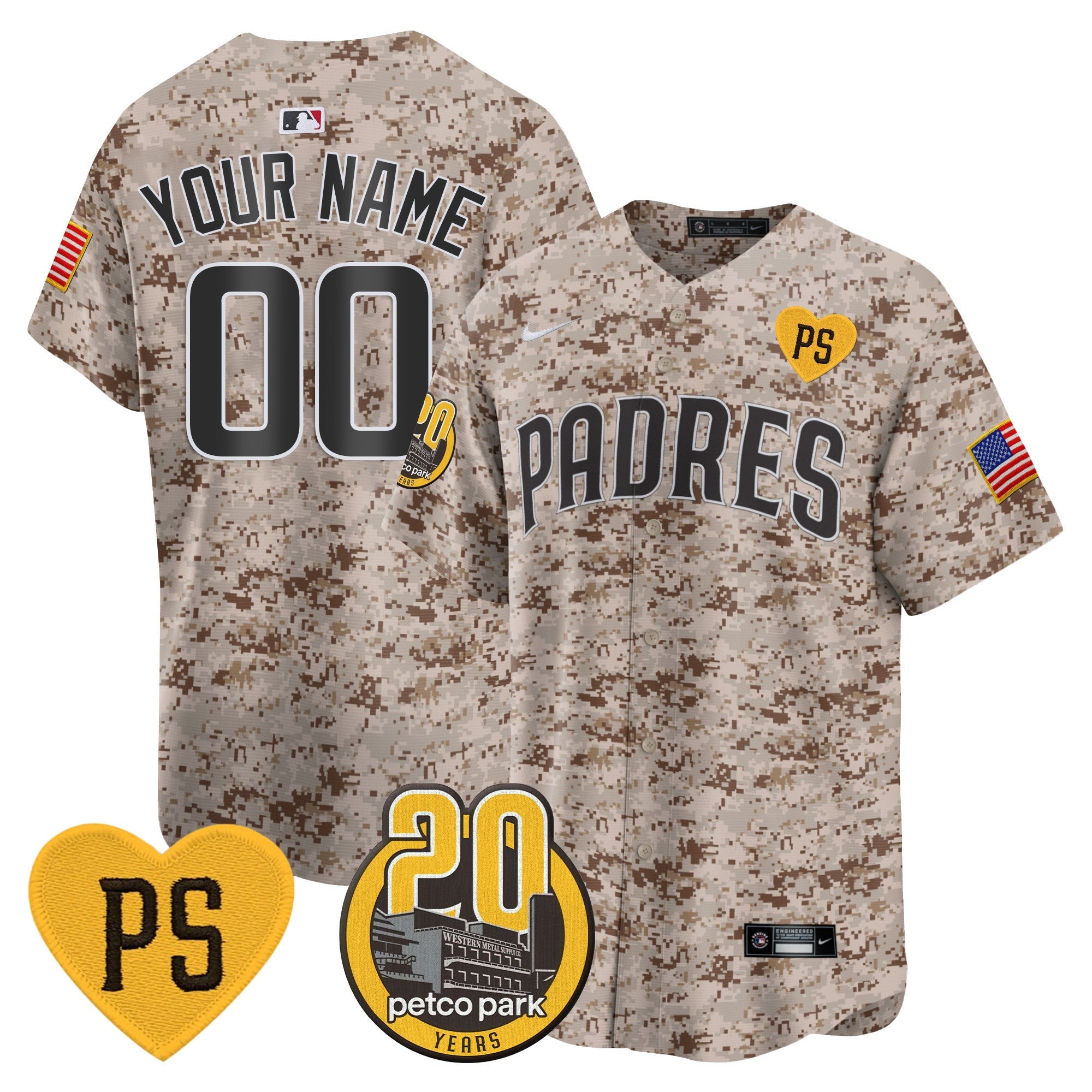 “For Peter” & Petco Park 20th Patch USMC Vapor Premier Limited Custom Jersey