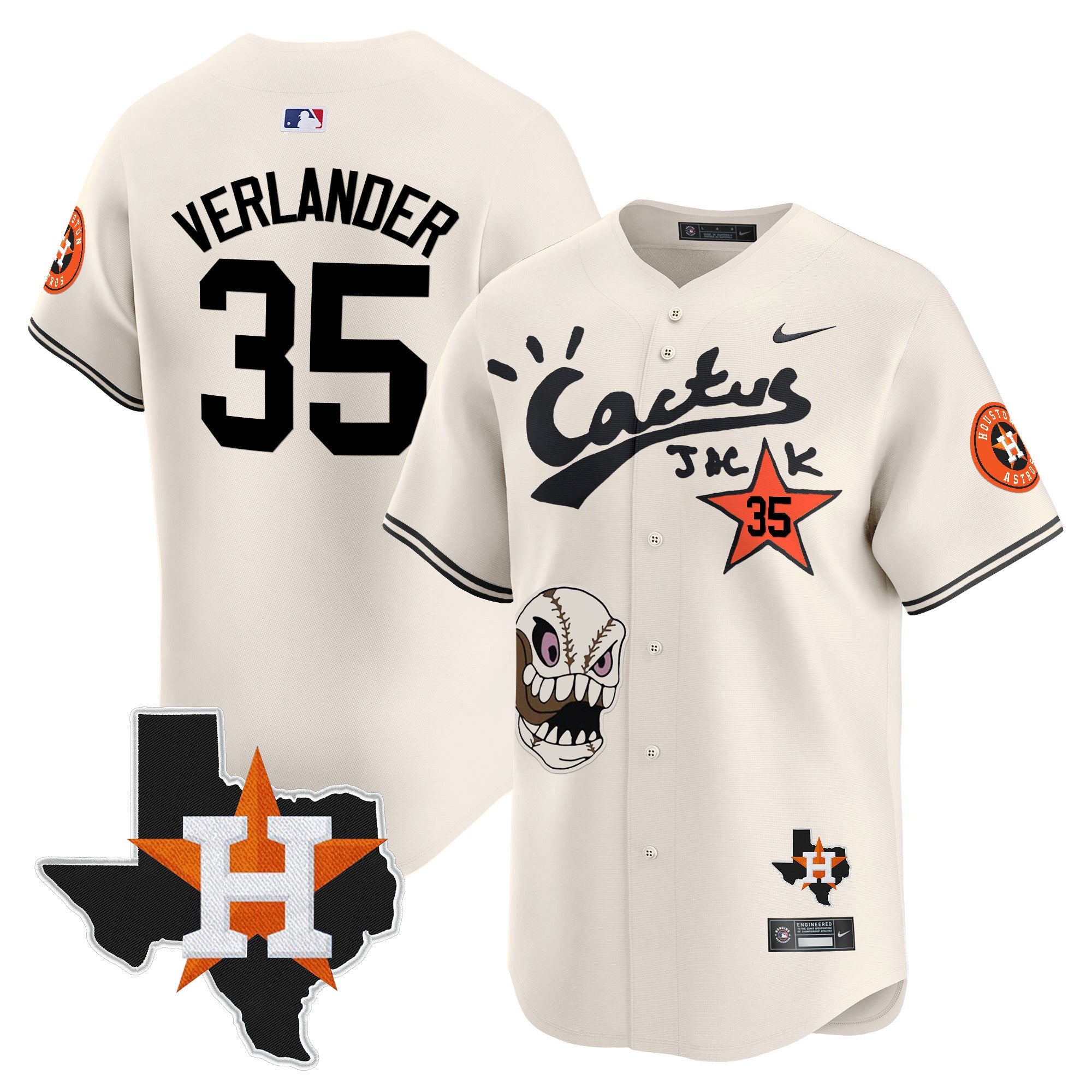 Men’s Houston Cactus Jack Patch Vapor Premier Limited Jersey